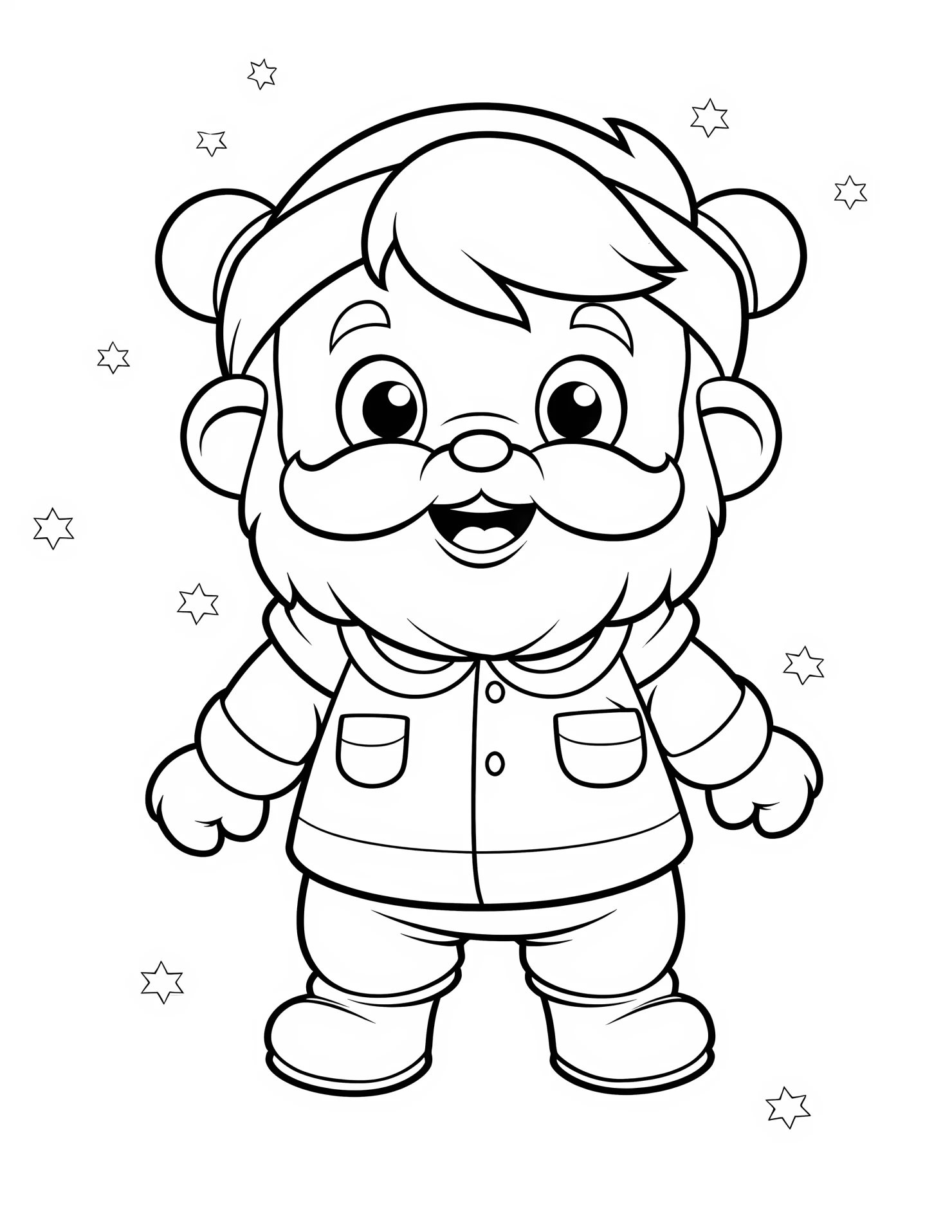 Santa Claus for kids coloring page on white color background #32629