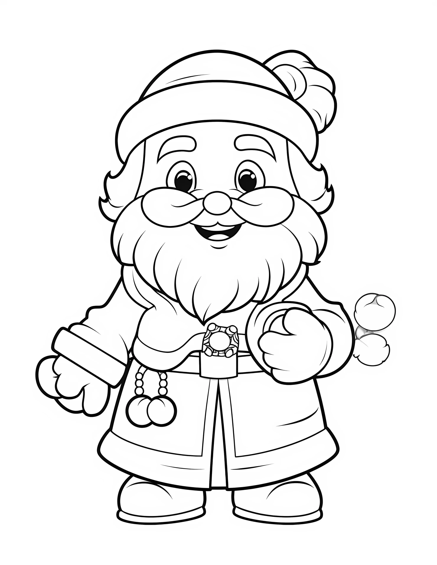 Santa Claus for kids coloring page on white color background #32631