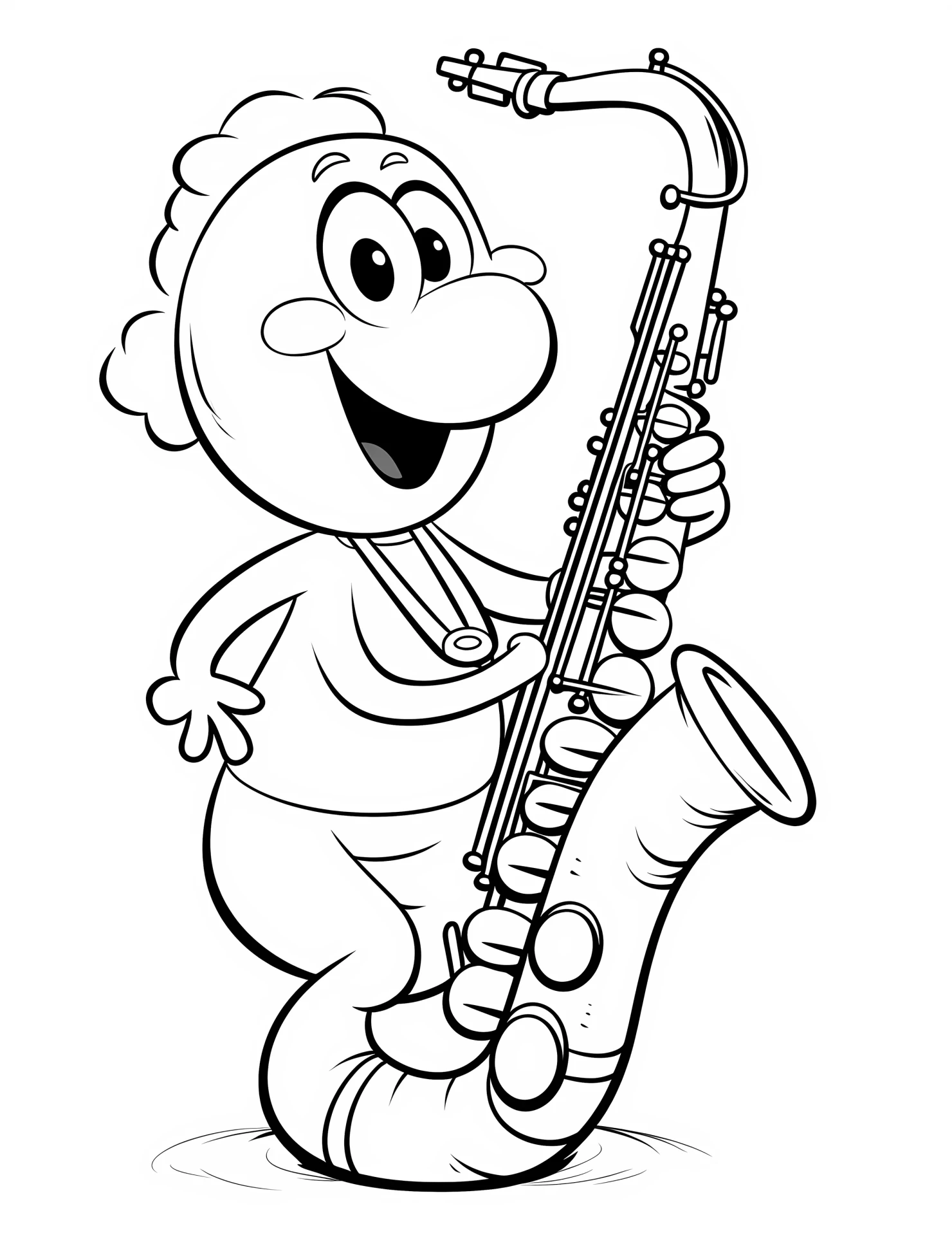 Saxophone for kids coloring page on white color background #32639