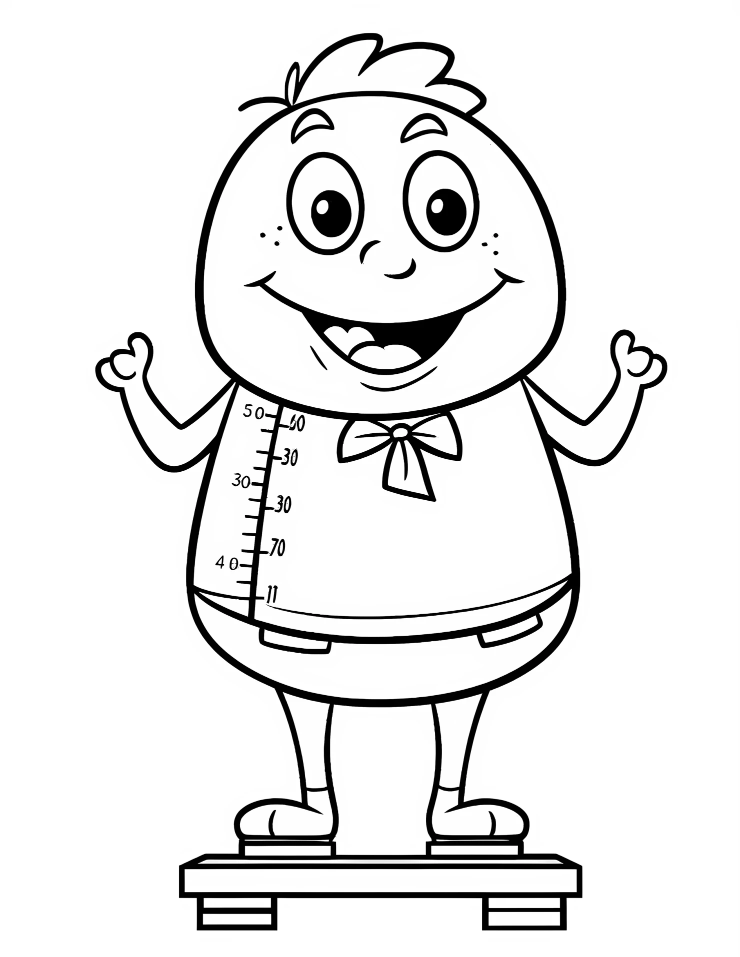 Scale for kids coloring page on white color background #32642