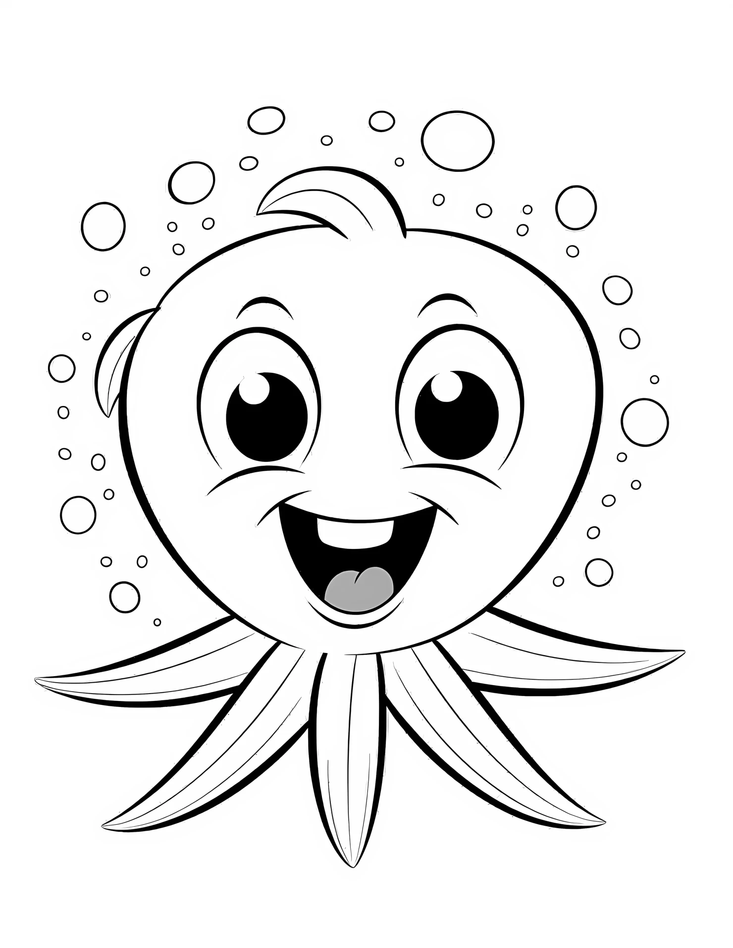 Sea creature for kids coloring page on white color background #32655