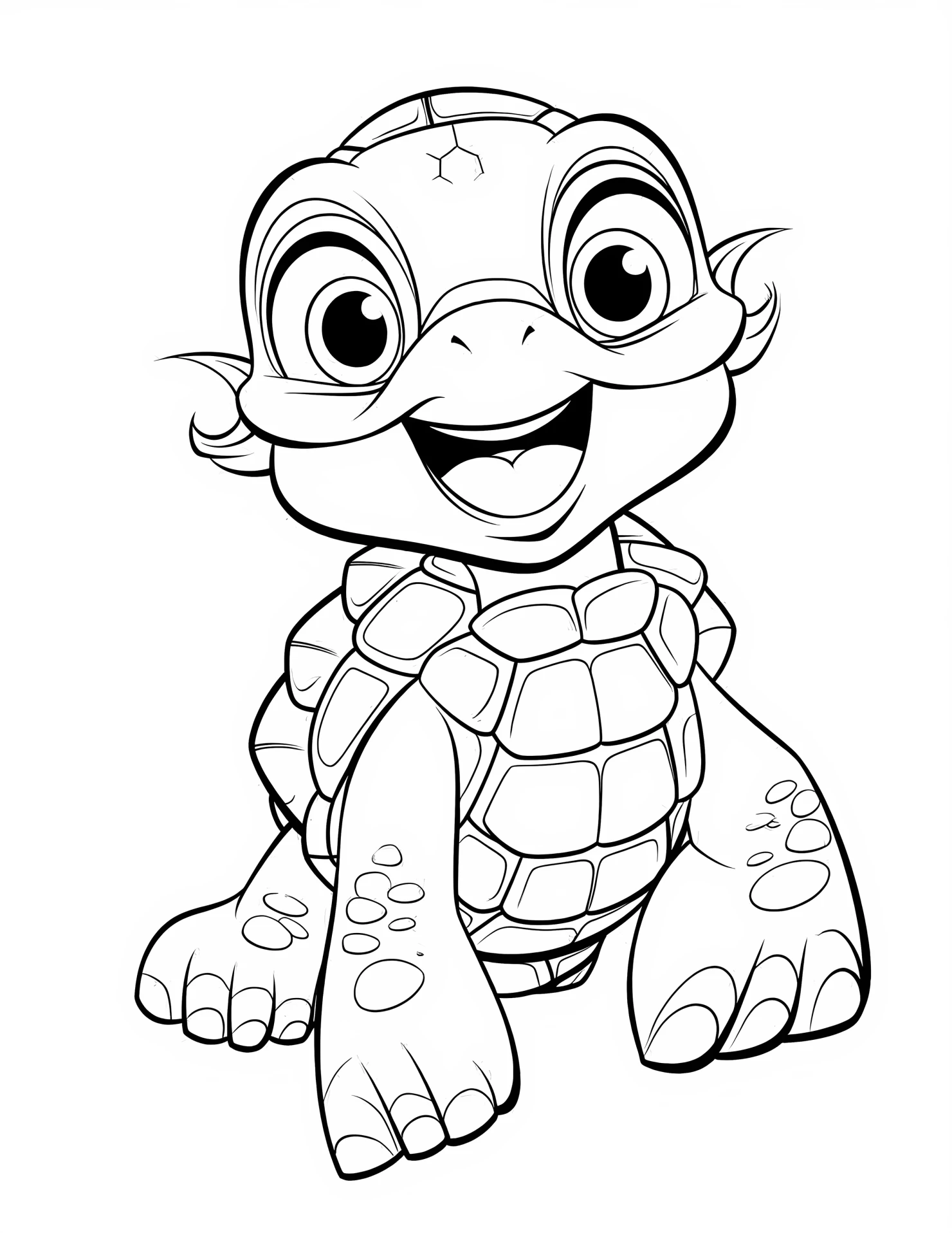 Sea turtle for kids coloring page on white color background #32659