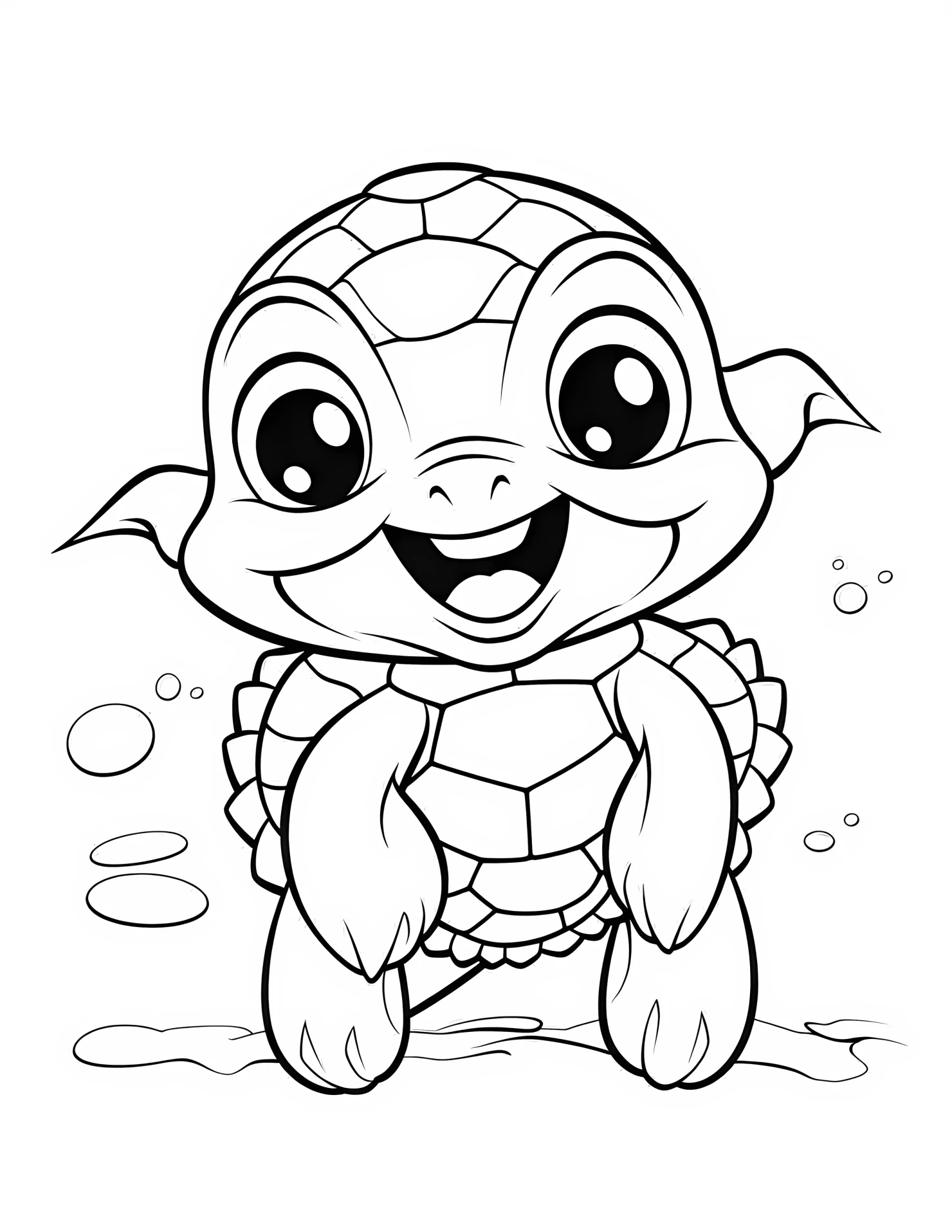 Sea turtle for kids coloring page on white color background #32661