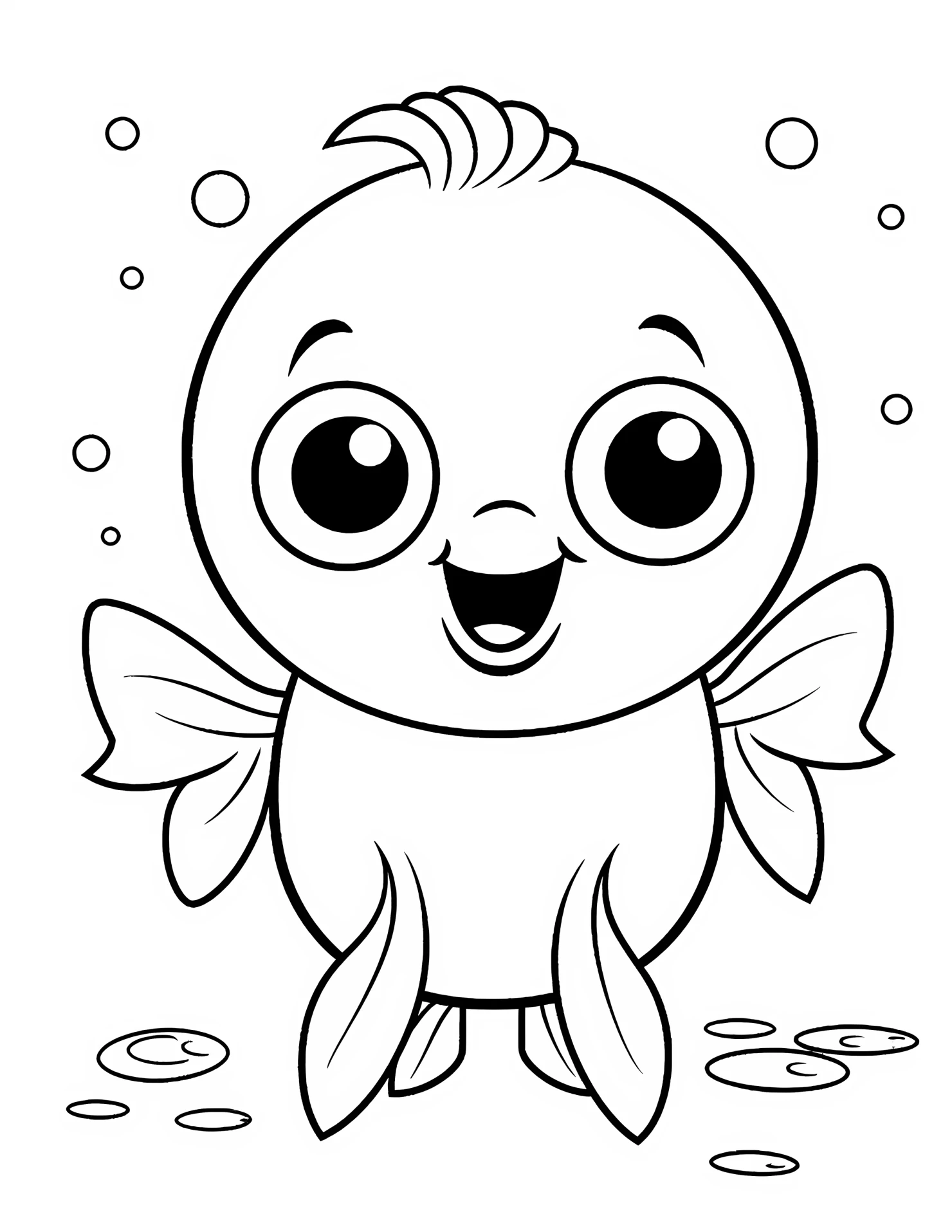 Seal fish for kids coloring page on white color background #32679