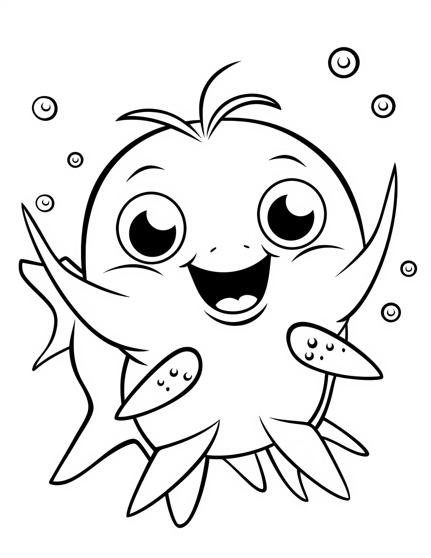 Seal fish for kids coloring page on white color background #32680