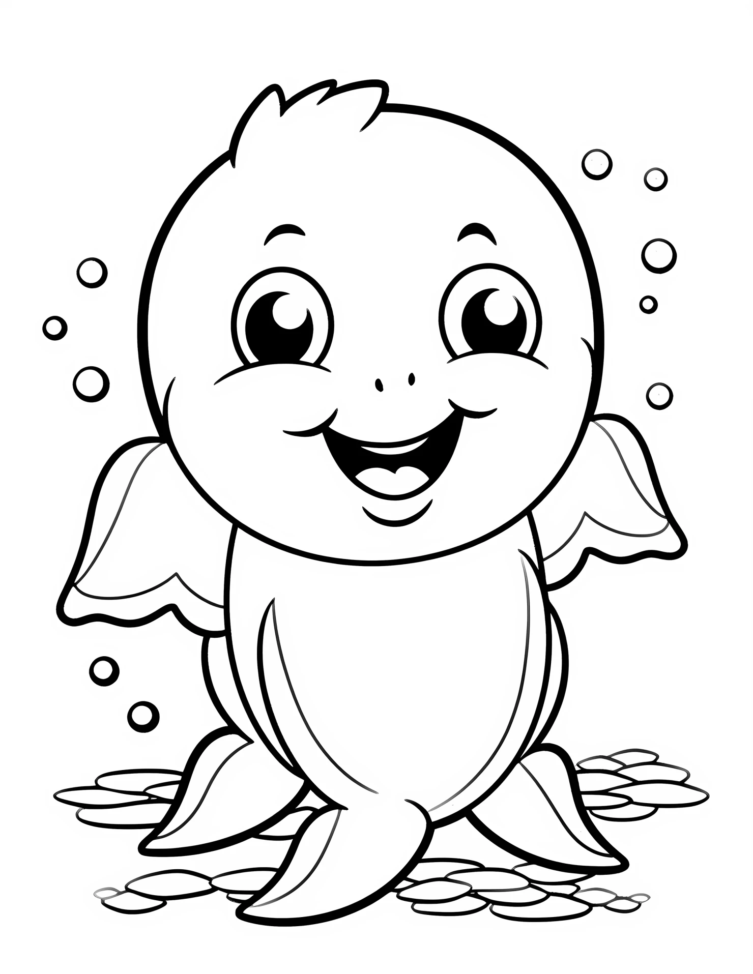 Seal fish for kids coloring page on white color background #32681