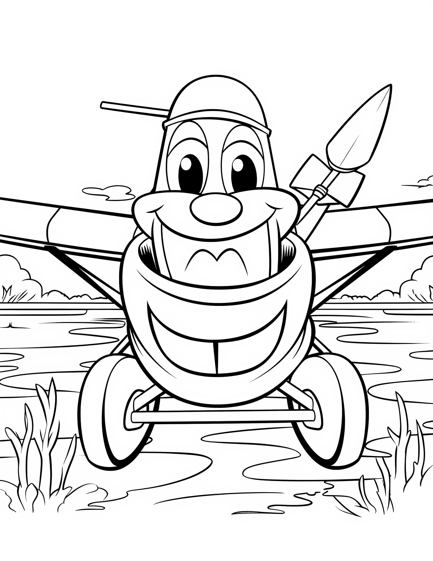 Seaplane for kids coloring page on white color background #32683