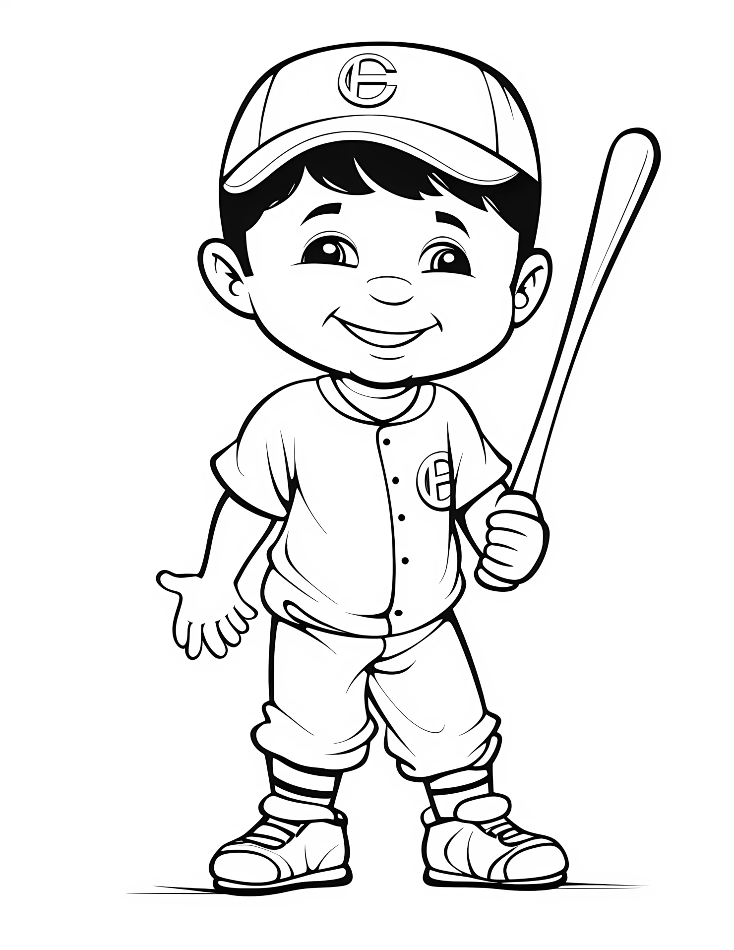 Baseman for kids coloring page on white color background #32690