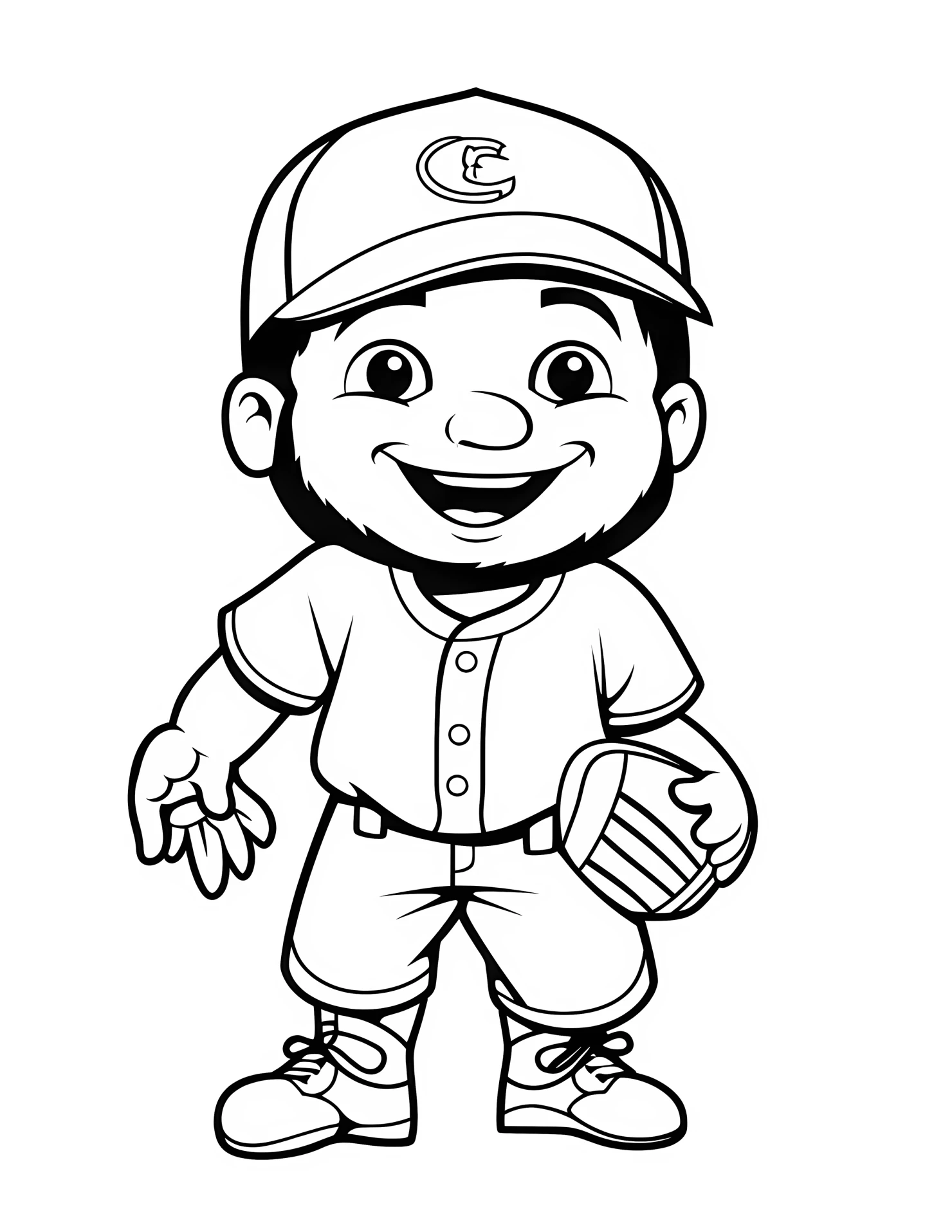 Baseman for kids coloring page on white color background #32692