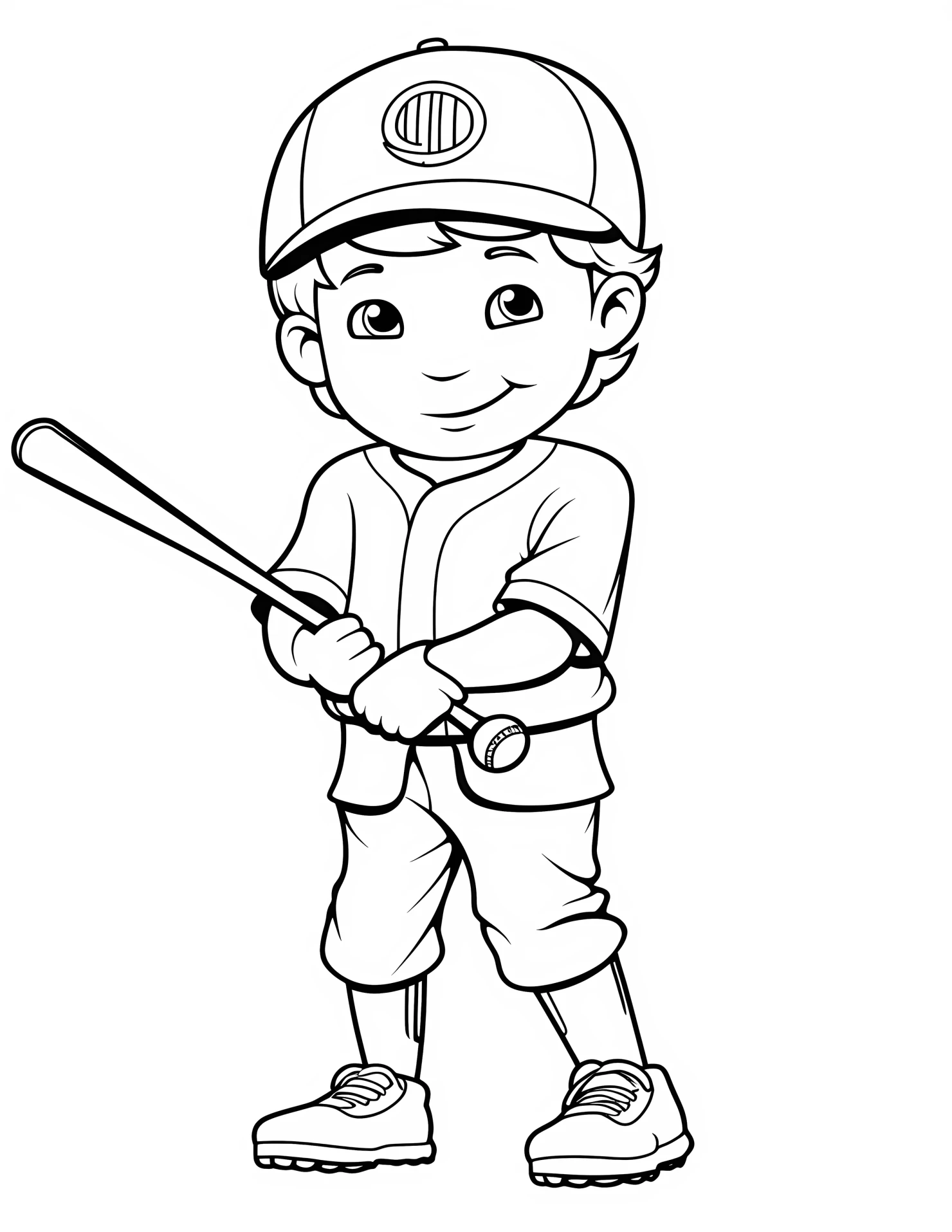 Baseman for kids coloring page on white color background #32693