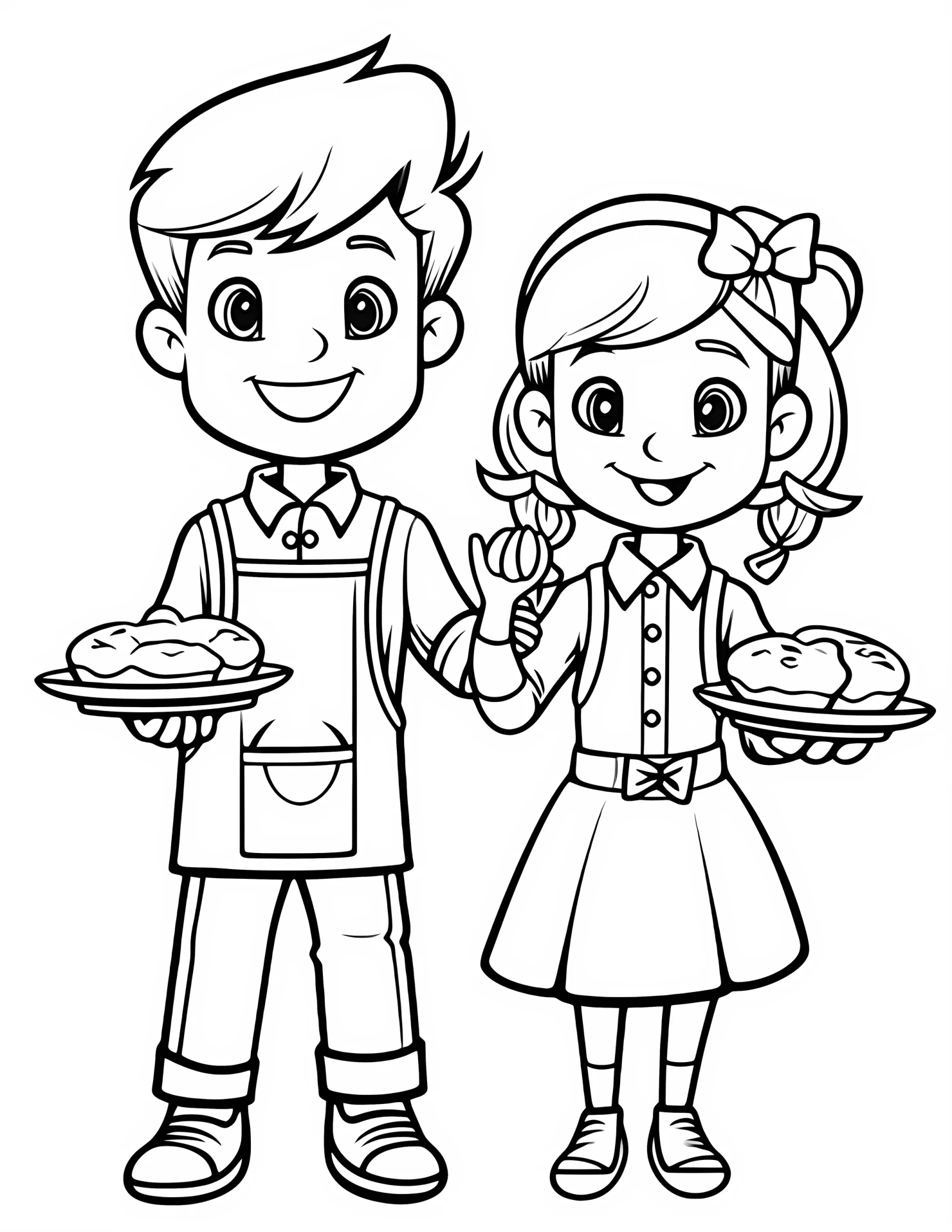 Server for kids coloring page on white color background #32700