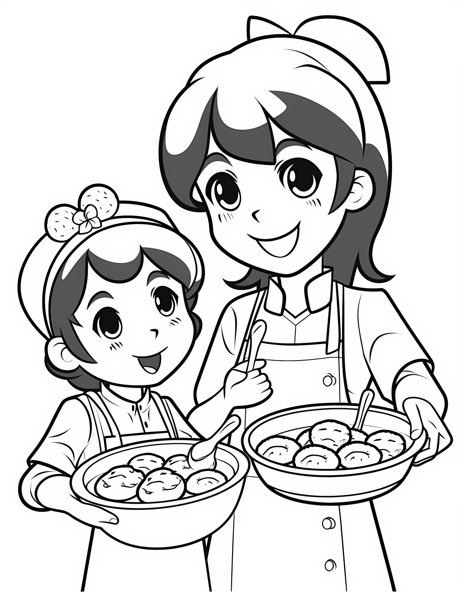 Server for kids coloring page on white color background #32701