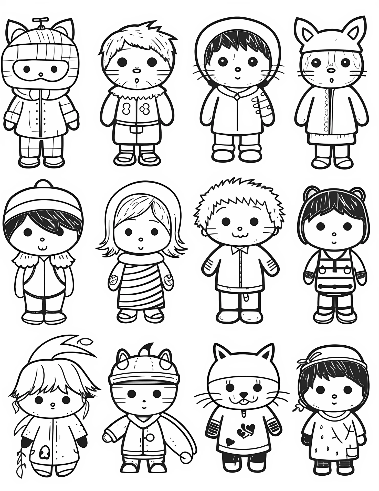 Set cartoon for kids coloring page on white color background #32705