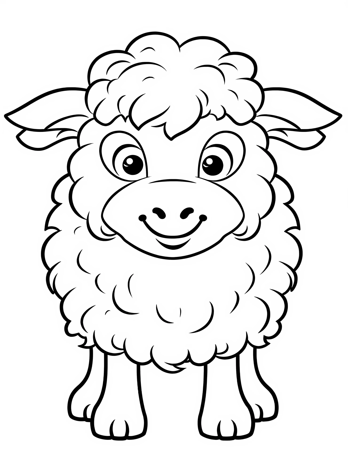 Sheep for kids coloring page on white color background #32710