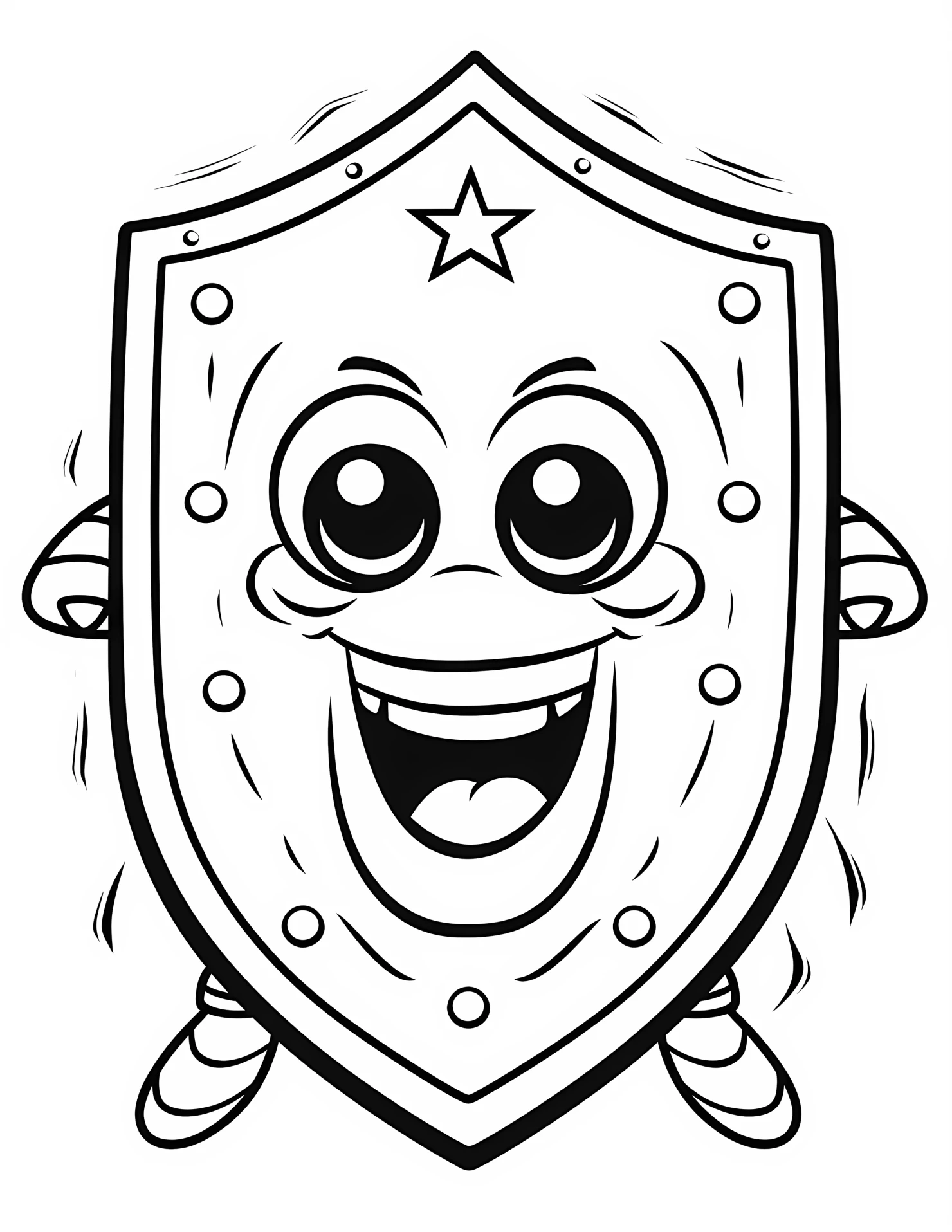 Shield for kids coloring page on white color background #32718