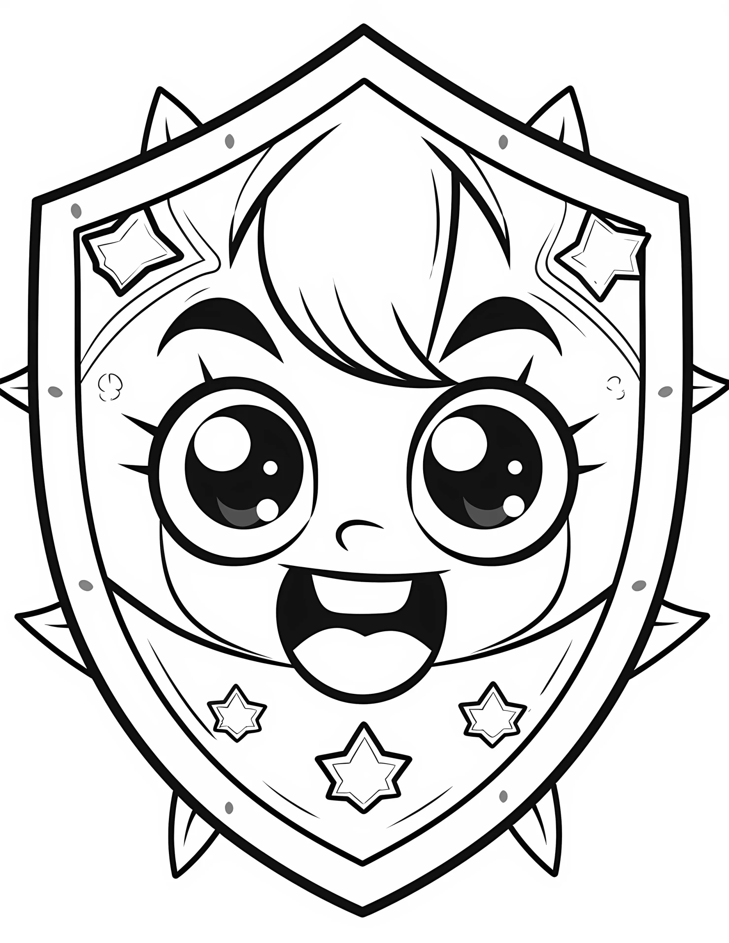 Shield for kids coloring page on white color background #32719