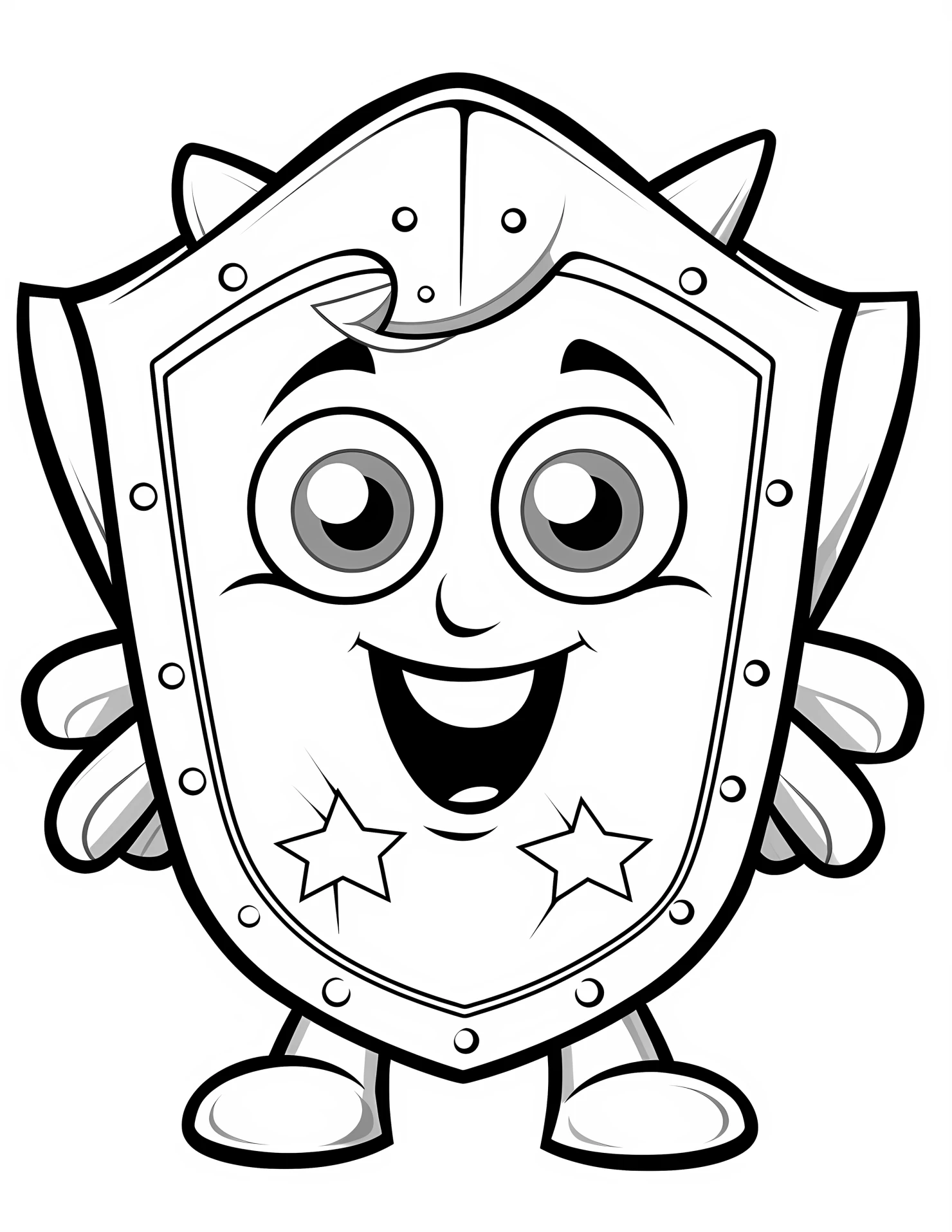 Shield for kids coloring page on white color background #32721