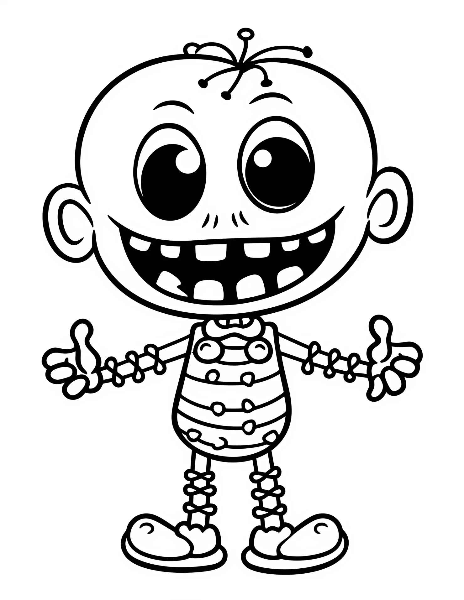 Skeleton for kids coloring page on white color background #32731