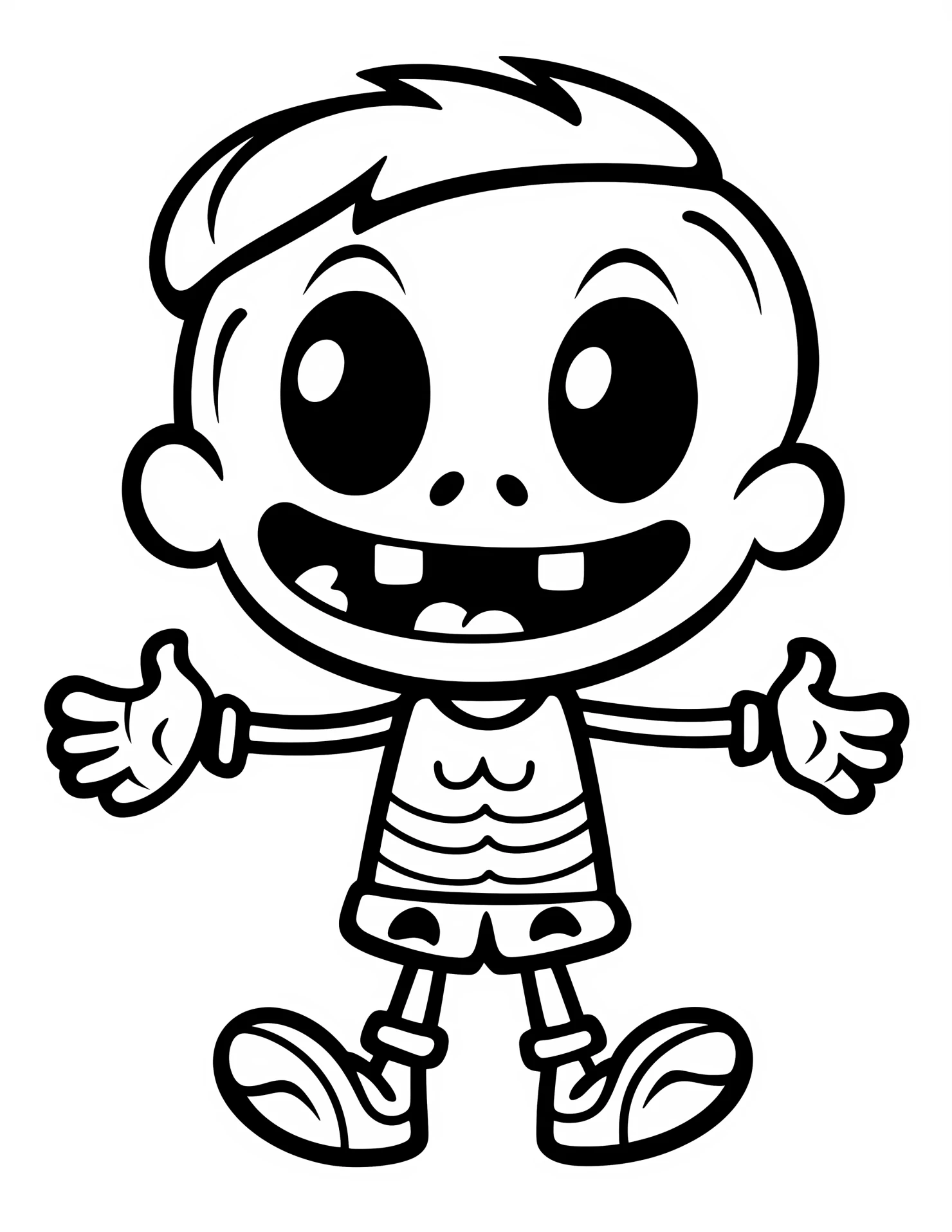 Skeleton for kids coloring page on white color background #32732