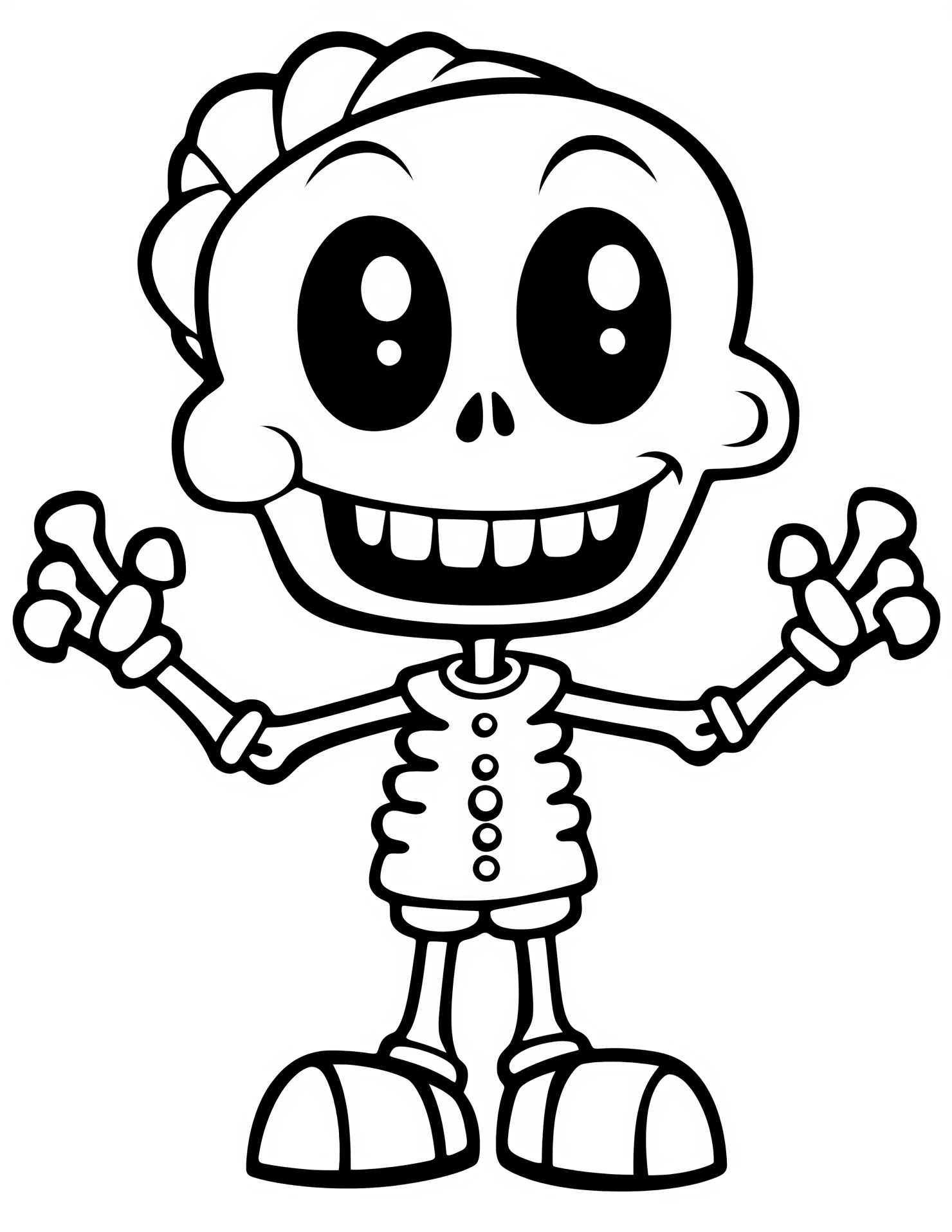 Skeleton for kids coloring page on white color background #32734
