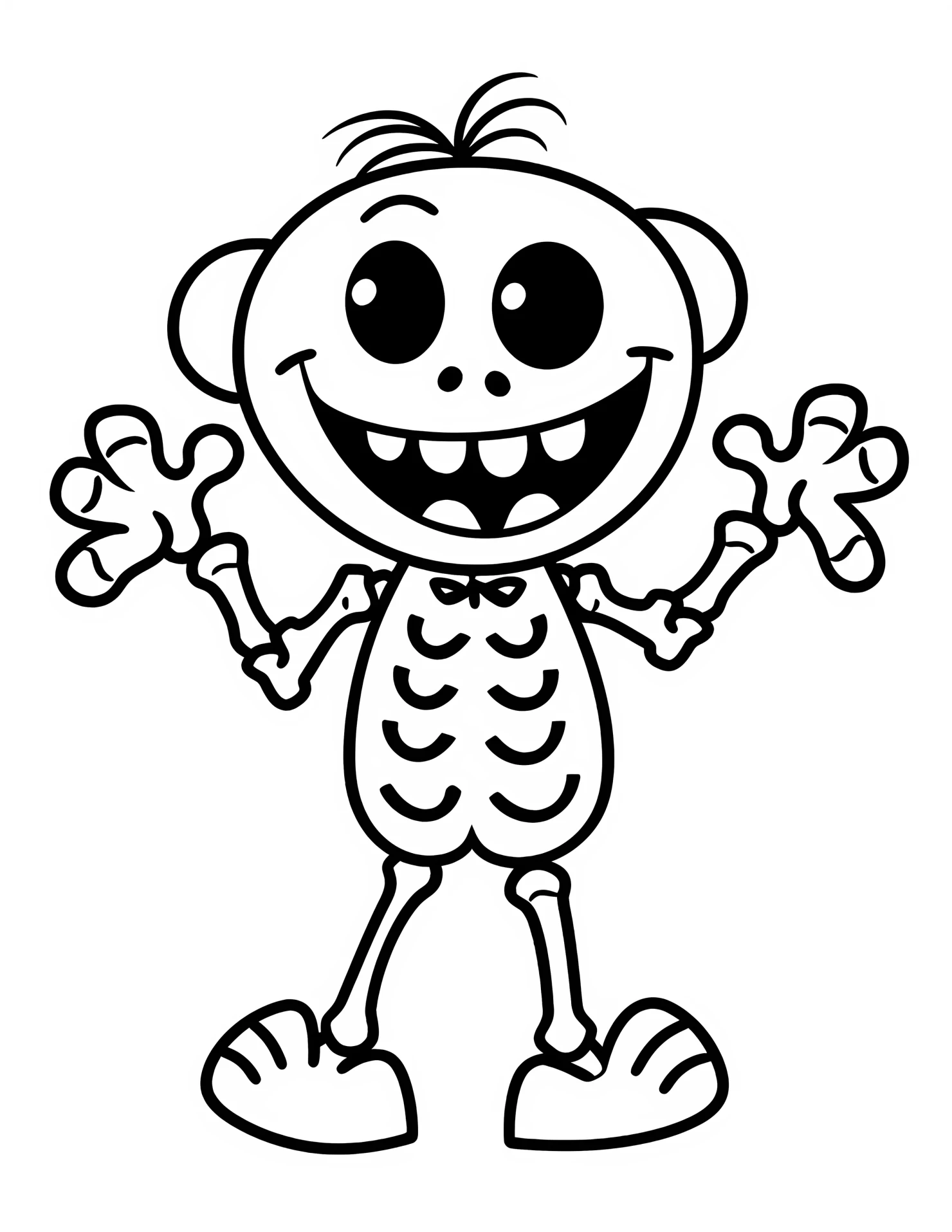 Skeleton for kids coloring page on white color background #32736