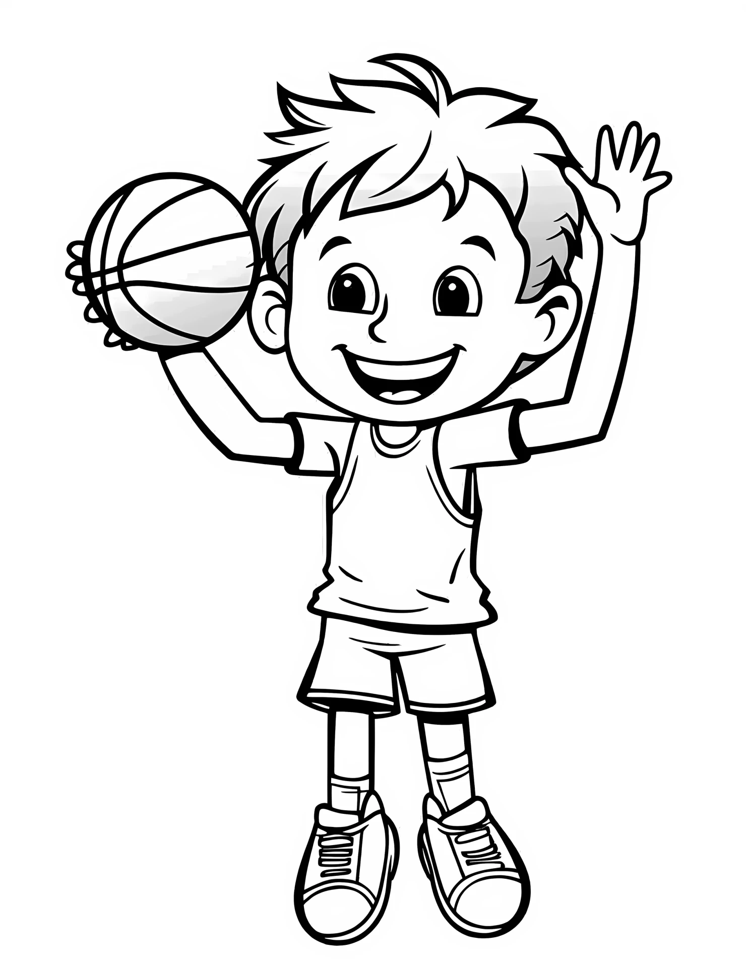 Slam dunk for kids coloring page on white color background #32740