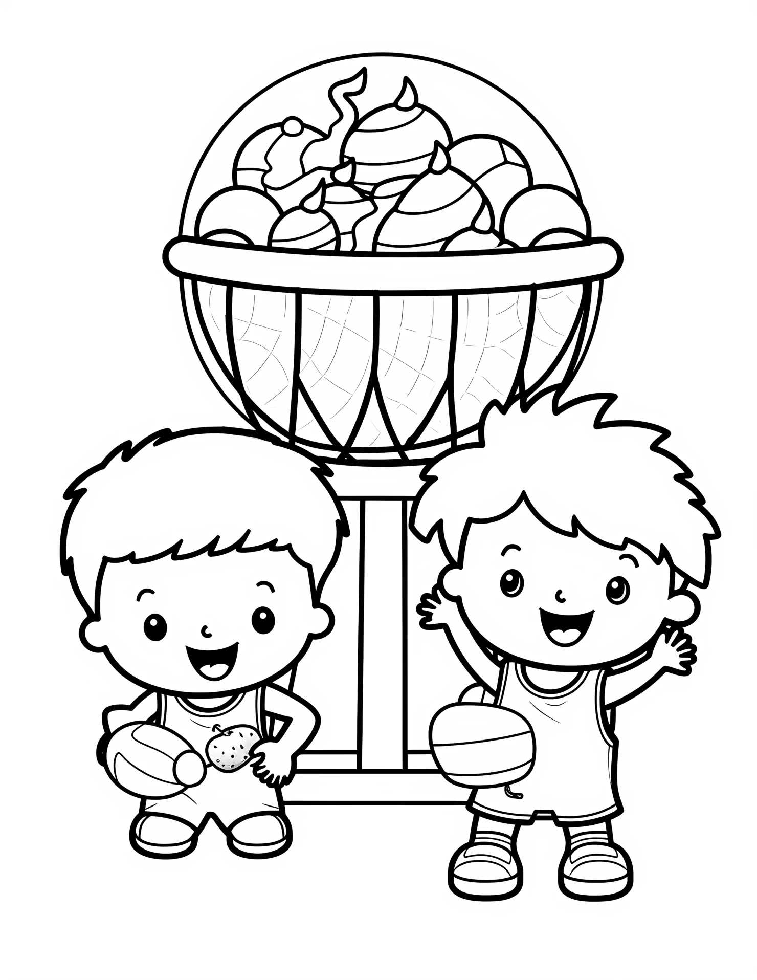 Slam dunk for kids coloring page on white color background #32741