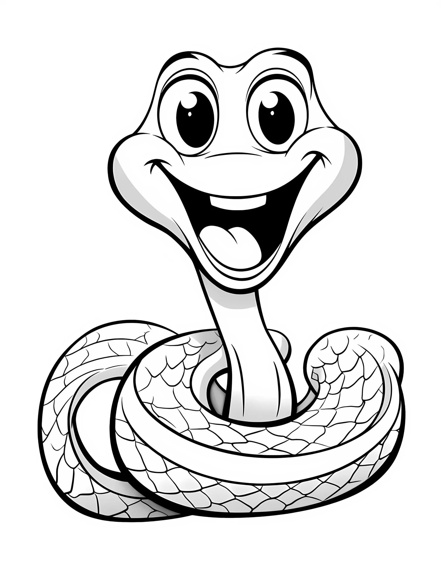 Snake for kids coloring page on white color background #32754