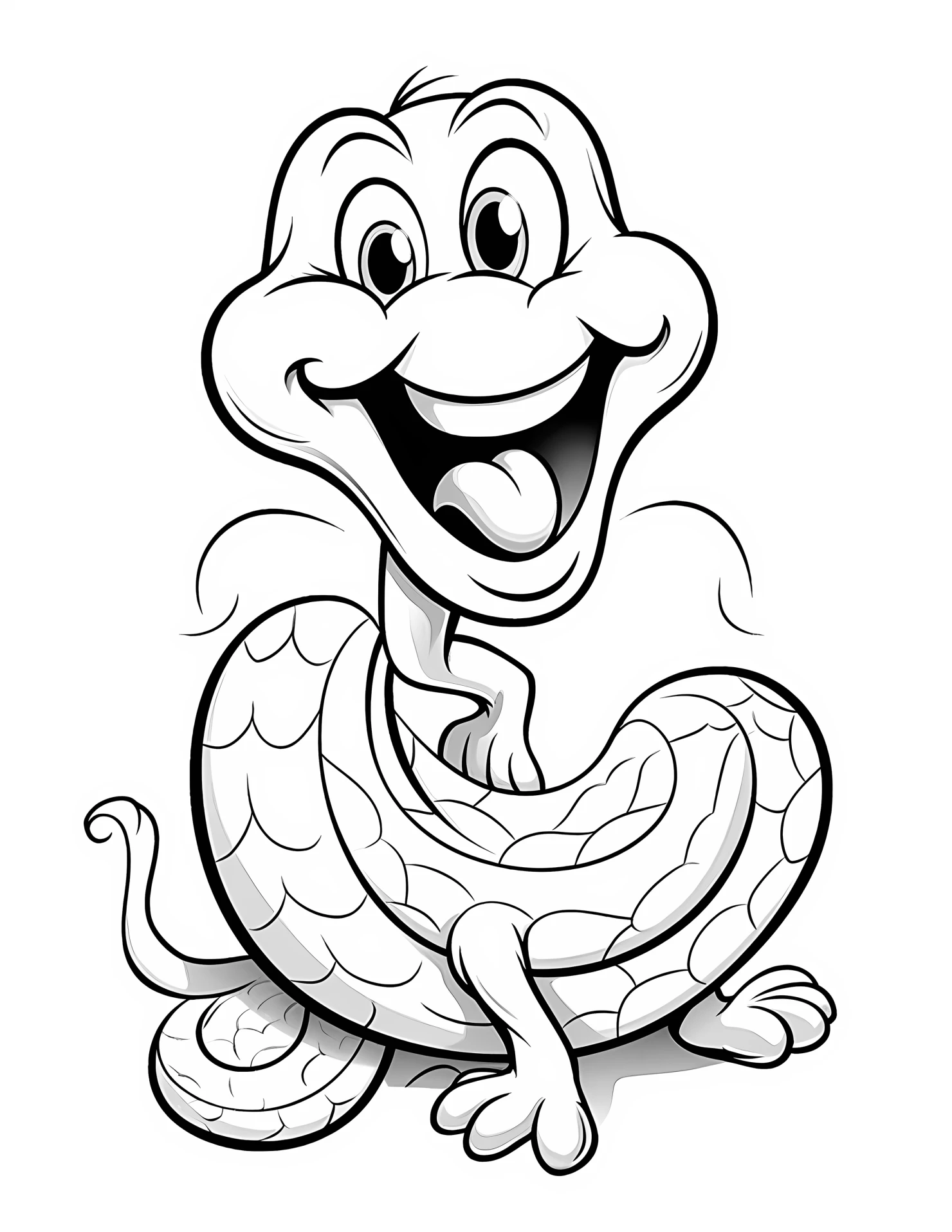 Snake for kids coloring page on white color background #32755