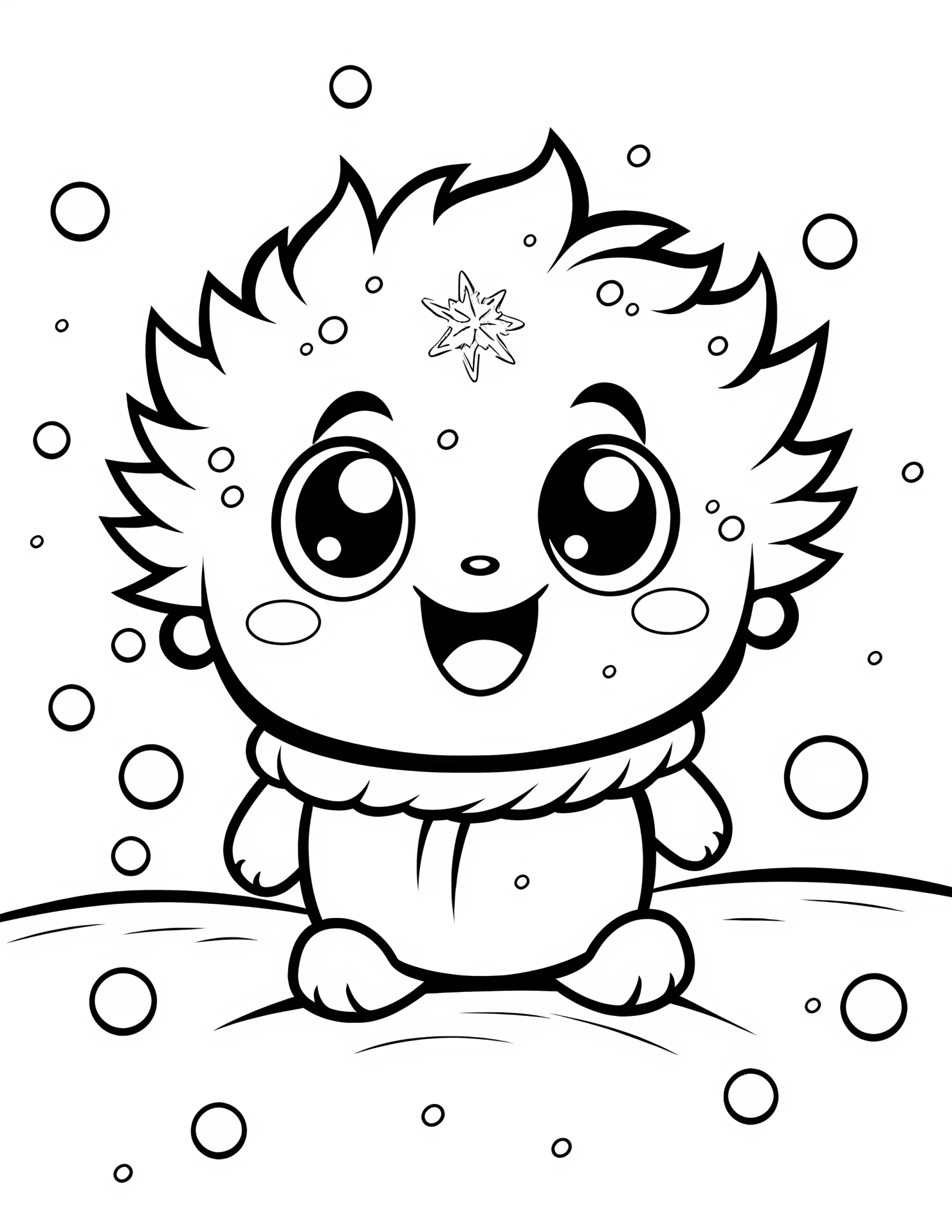 Snow for kids coloring page on white color background #32758