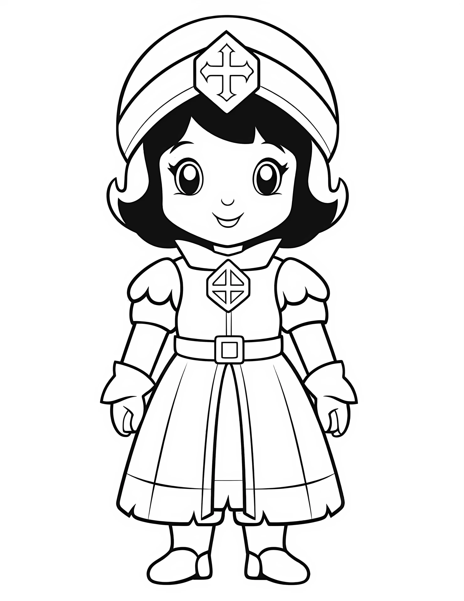 Snow White for kids coloring page on white color background #32762