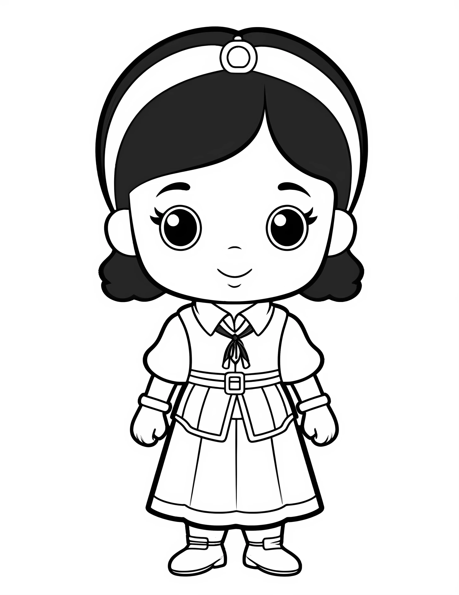 Snow White for kids coloring page on white color background #32765