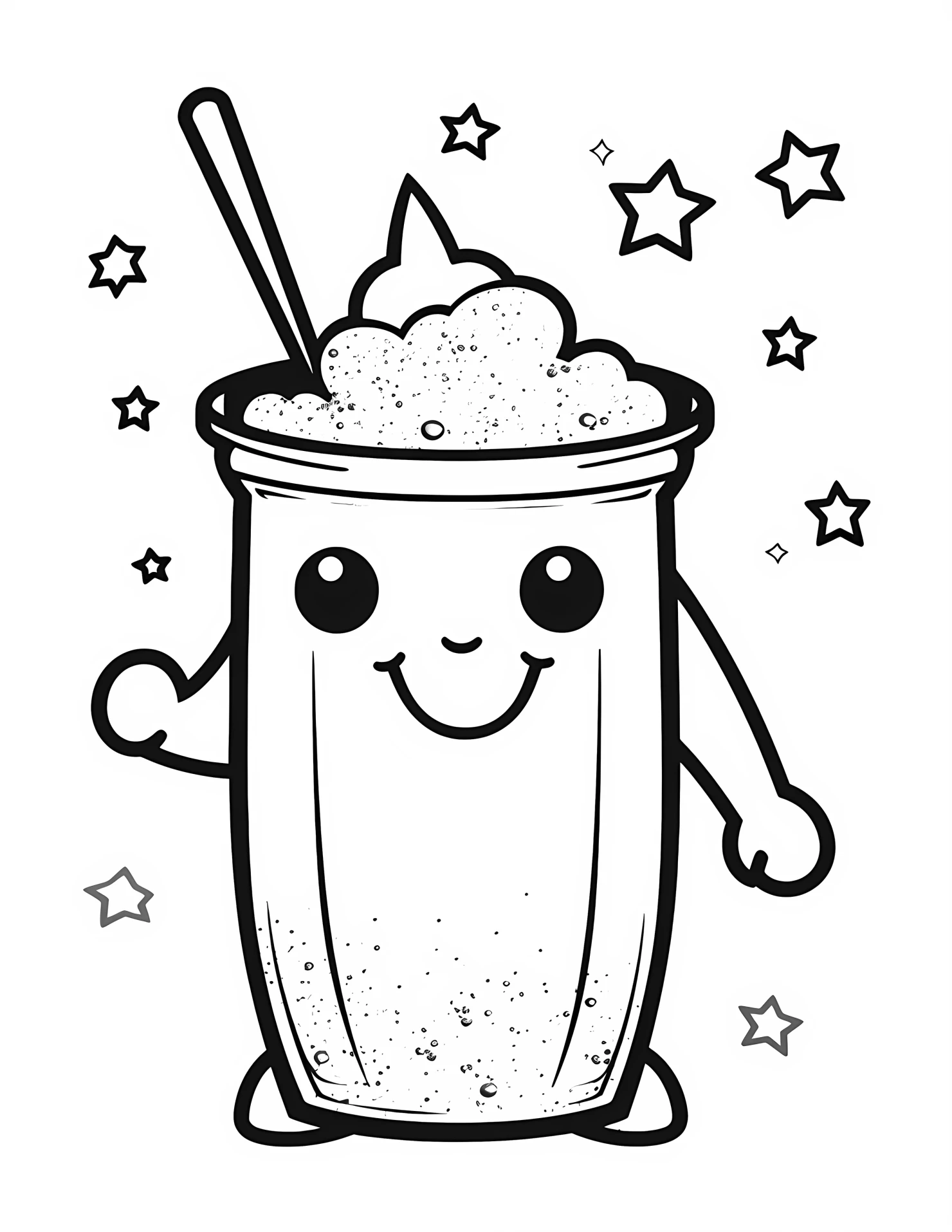 Soda for kids coloring page on white color background #32774