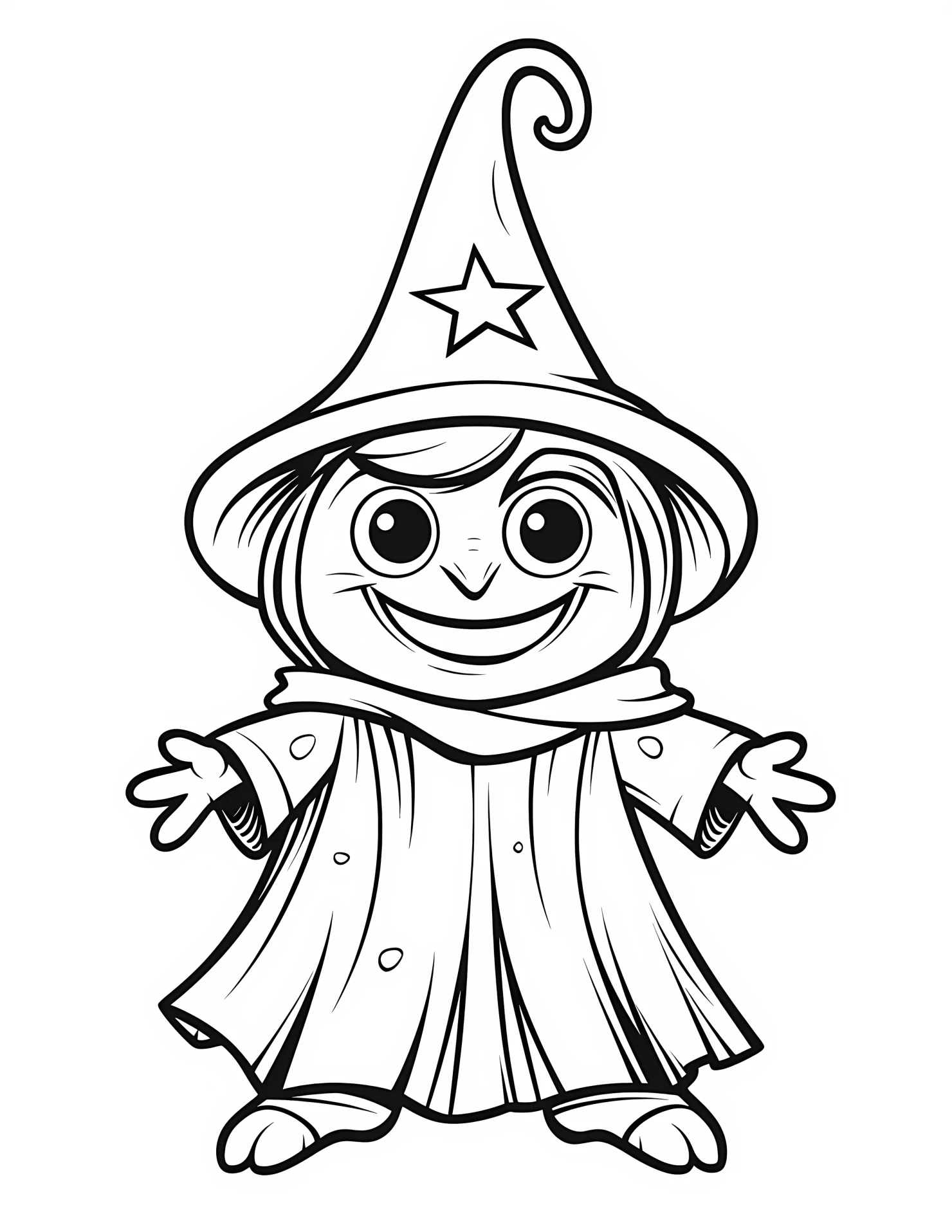Sorcery for kids coloring page on white color background #32778