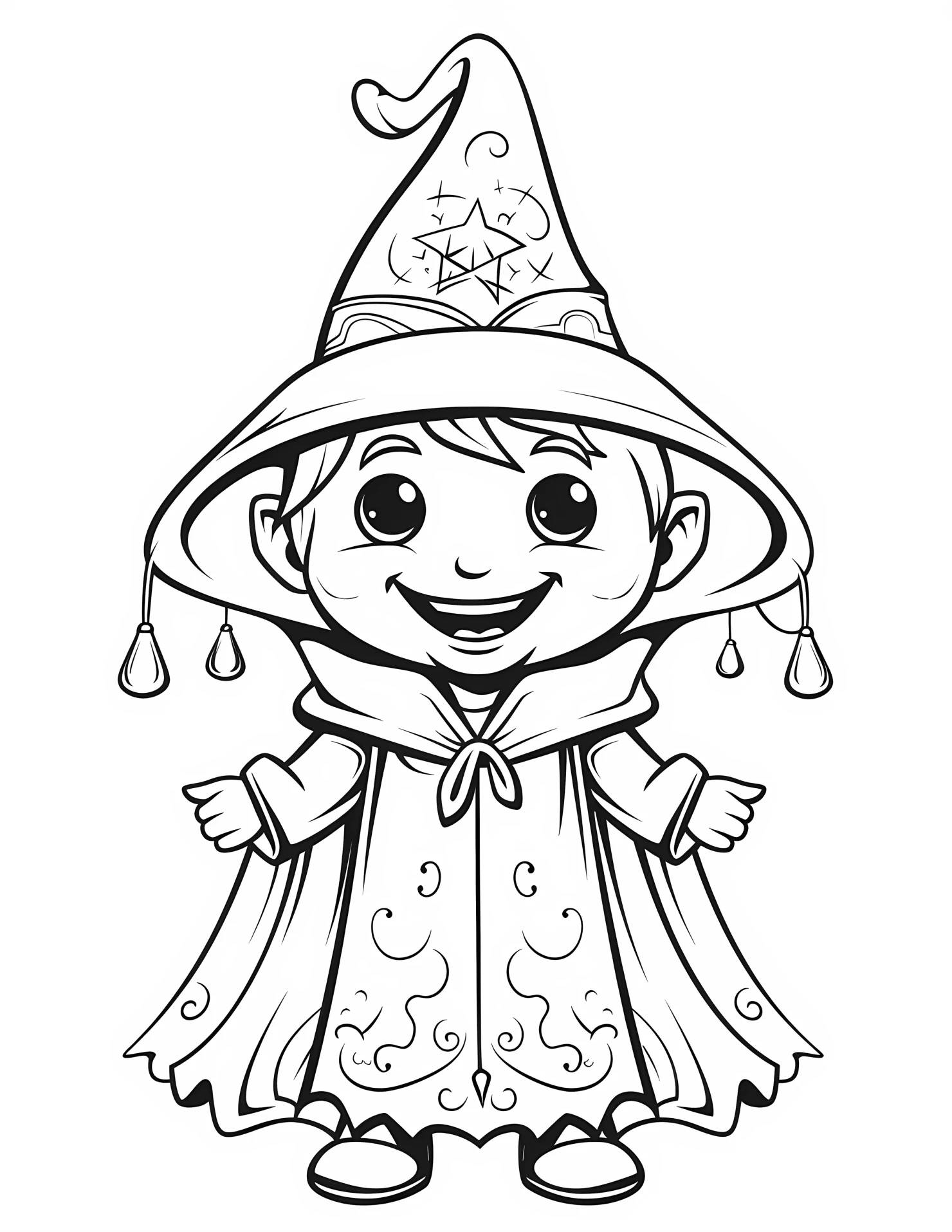 Sorcery for kids coloring page on white color background #32780