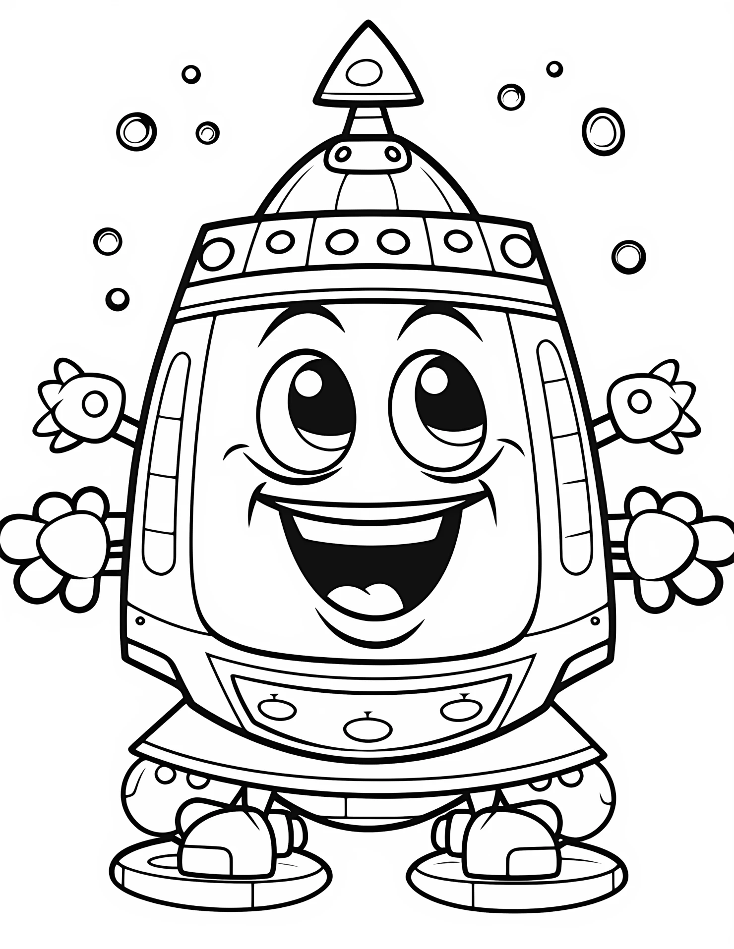Spacecraft for kids coloring page on white color background #32786
