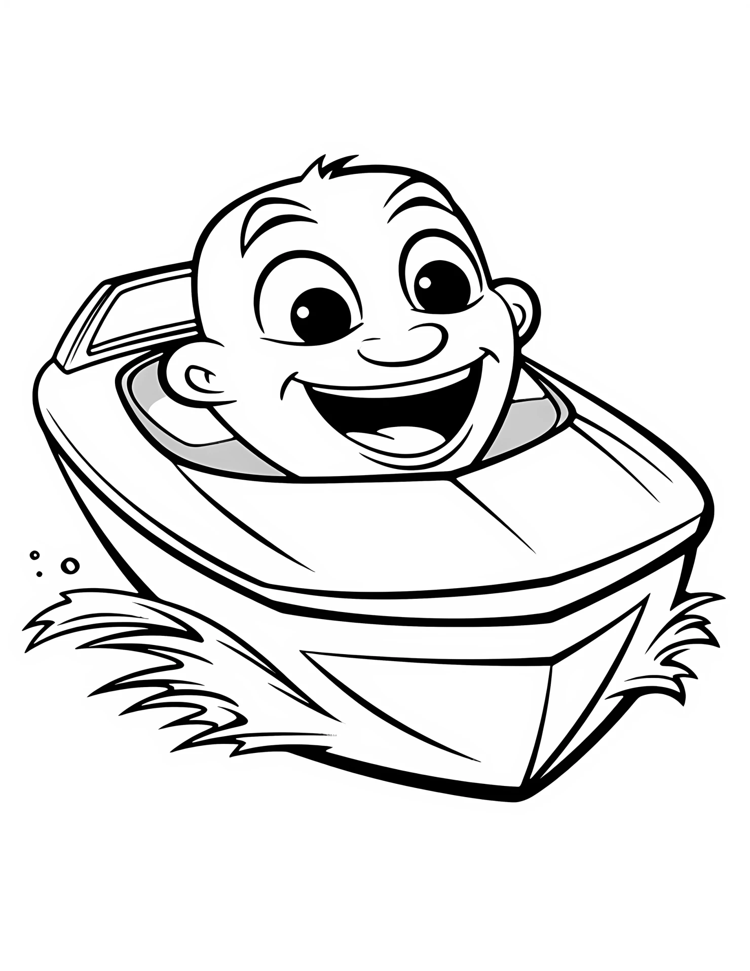 Speedboat for kids coloring page on white color background #32790