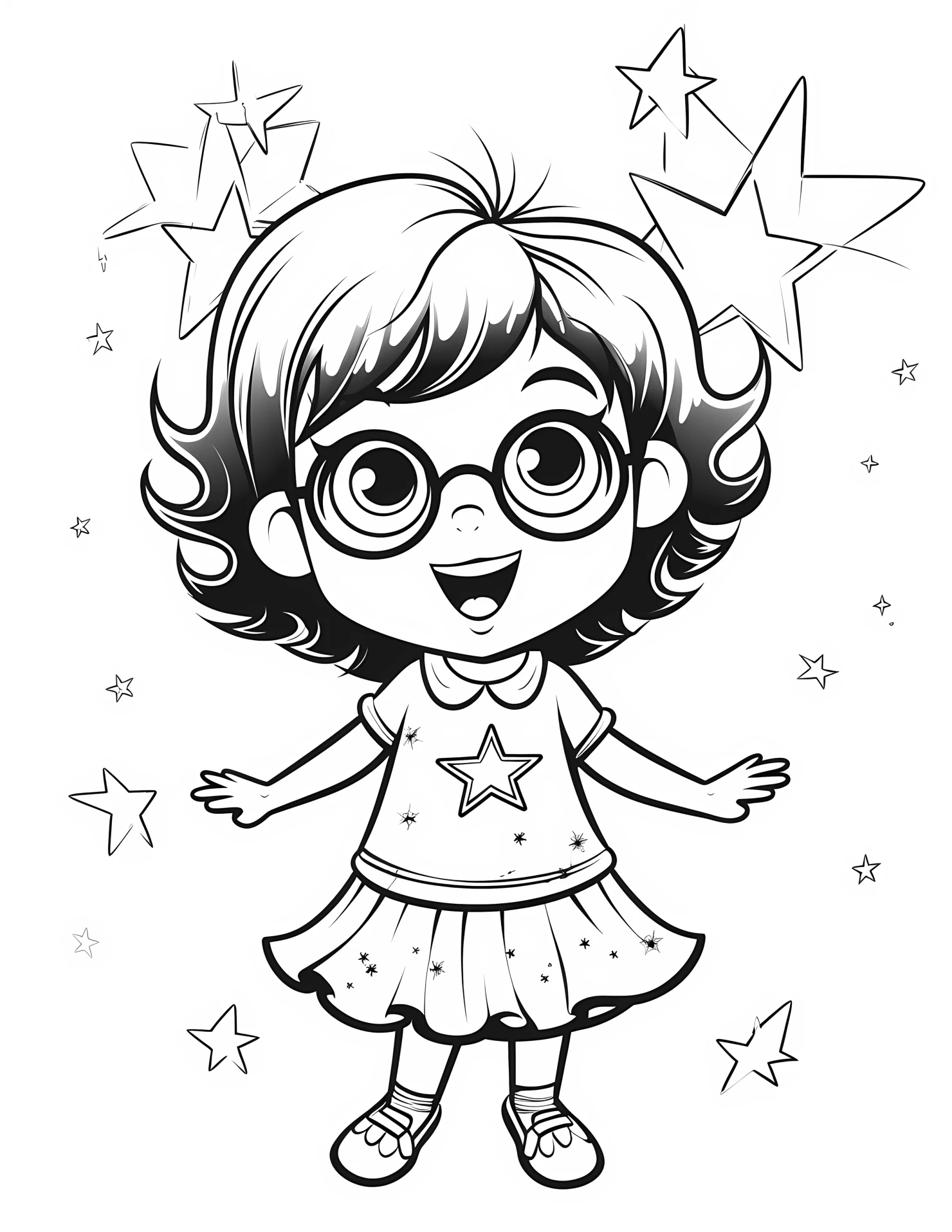 Sparkle for kids coloring page on white color background #32794