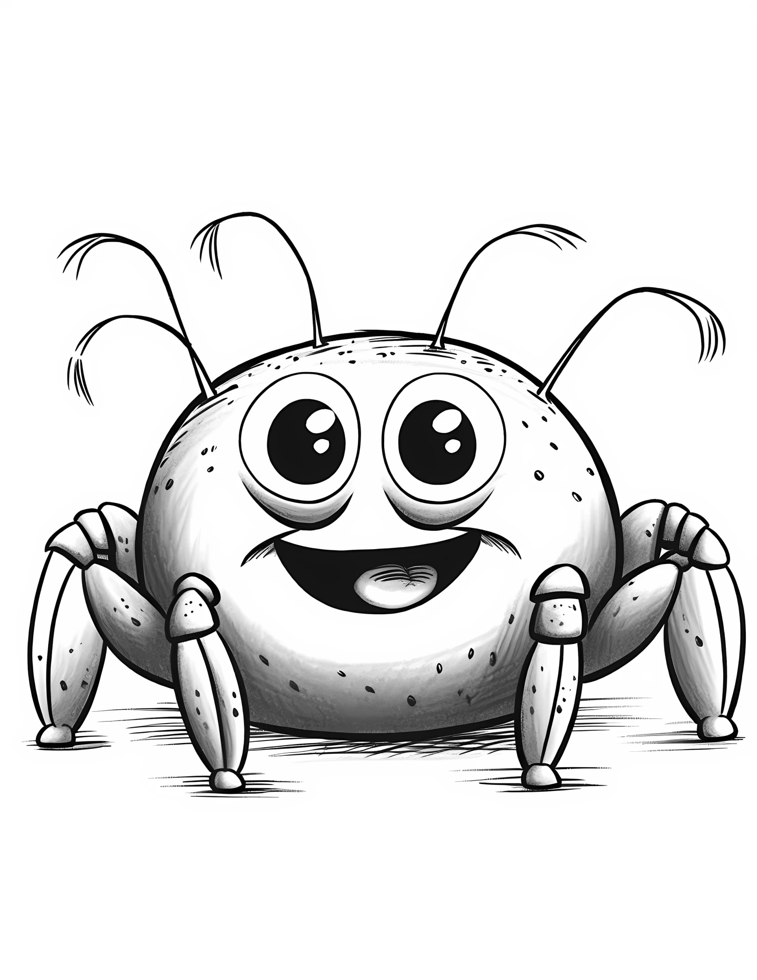 Spider for kids coloring page on white color background #32801