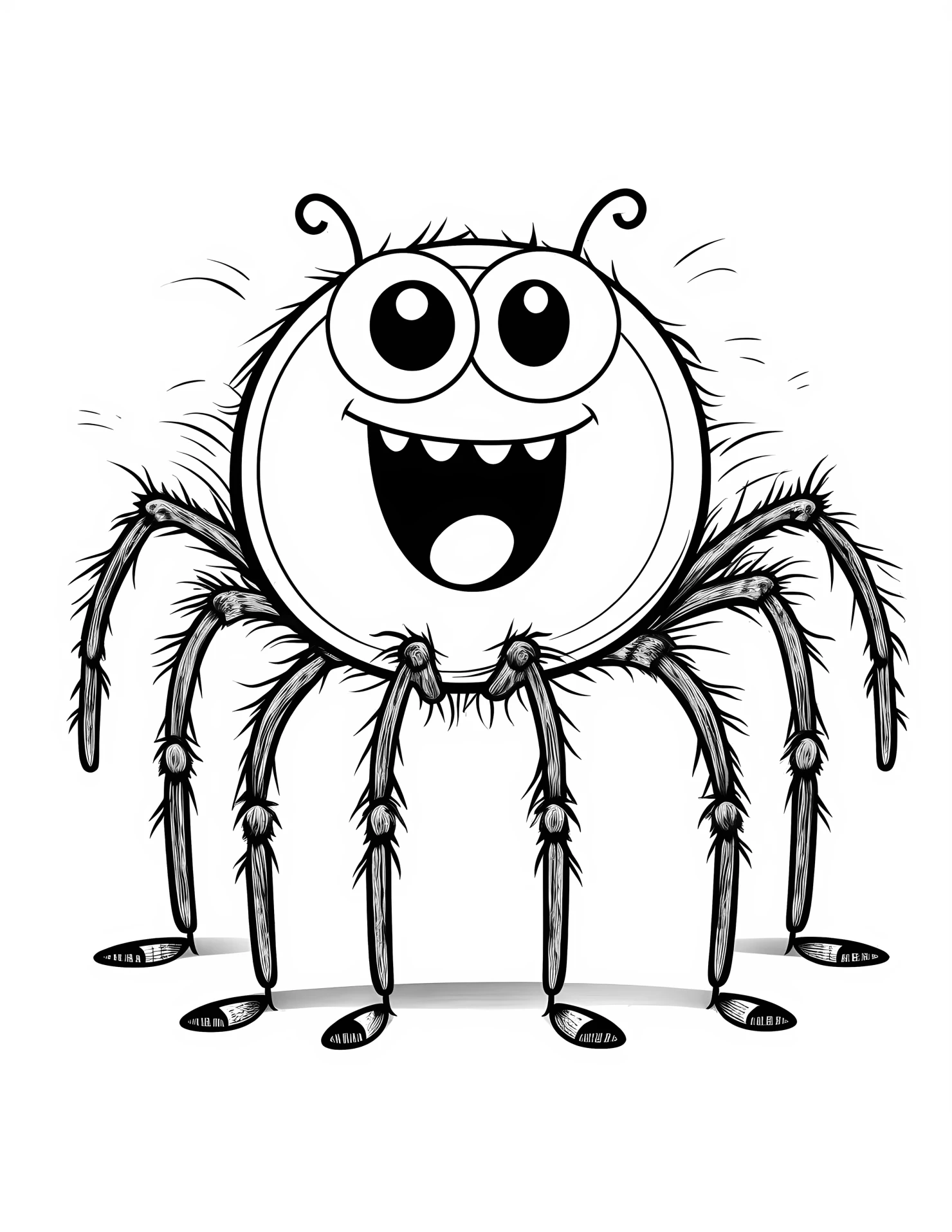 Spider for kids coloring page on white color background #32802