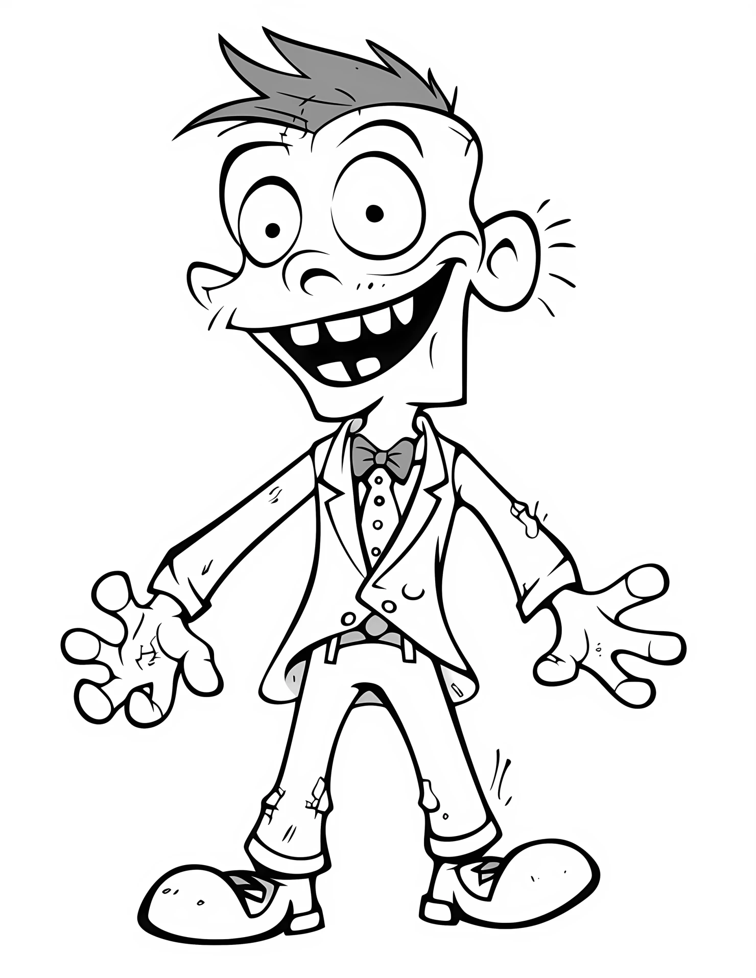 Zombie for kids coloring page on white color background #32815