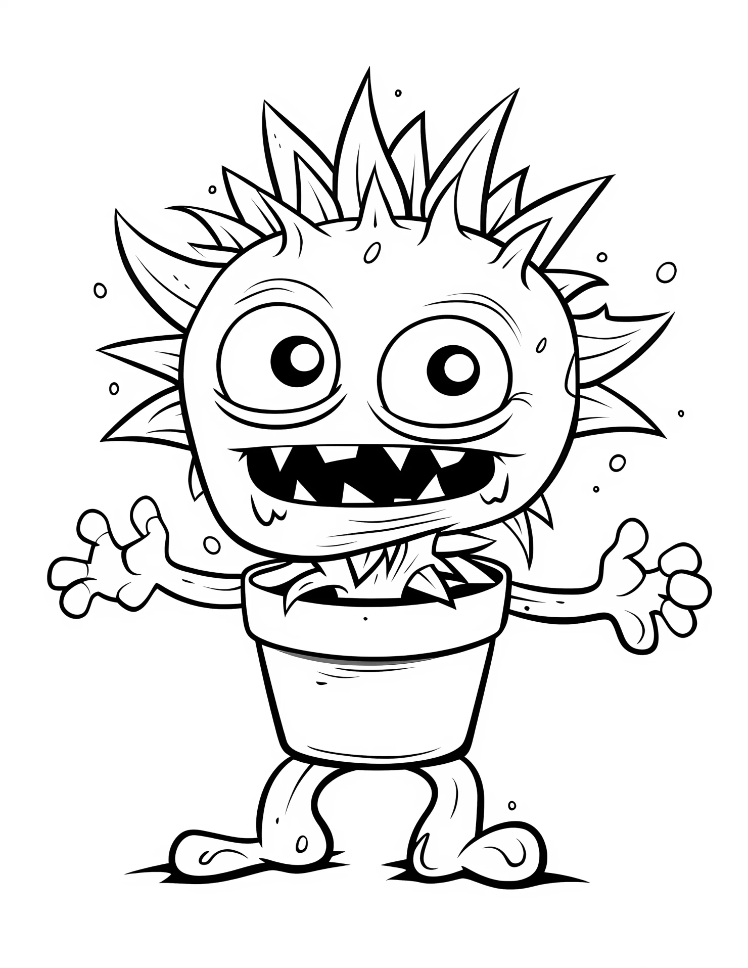 Zombie for kids coloring page on white color background #32818
