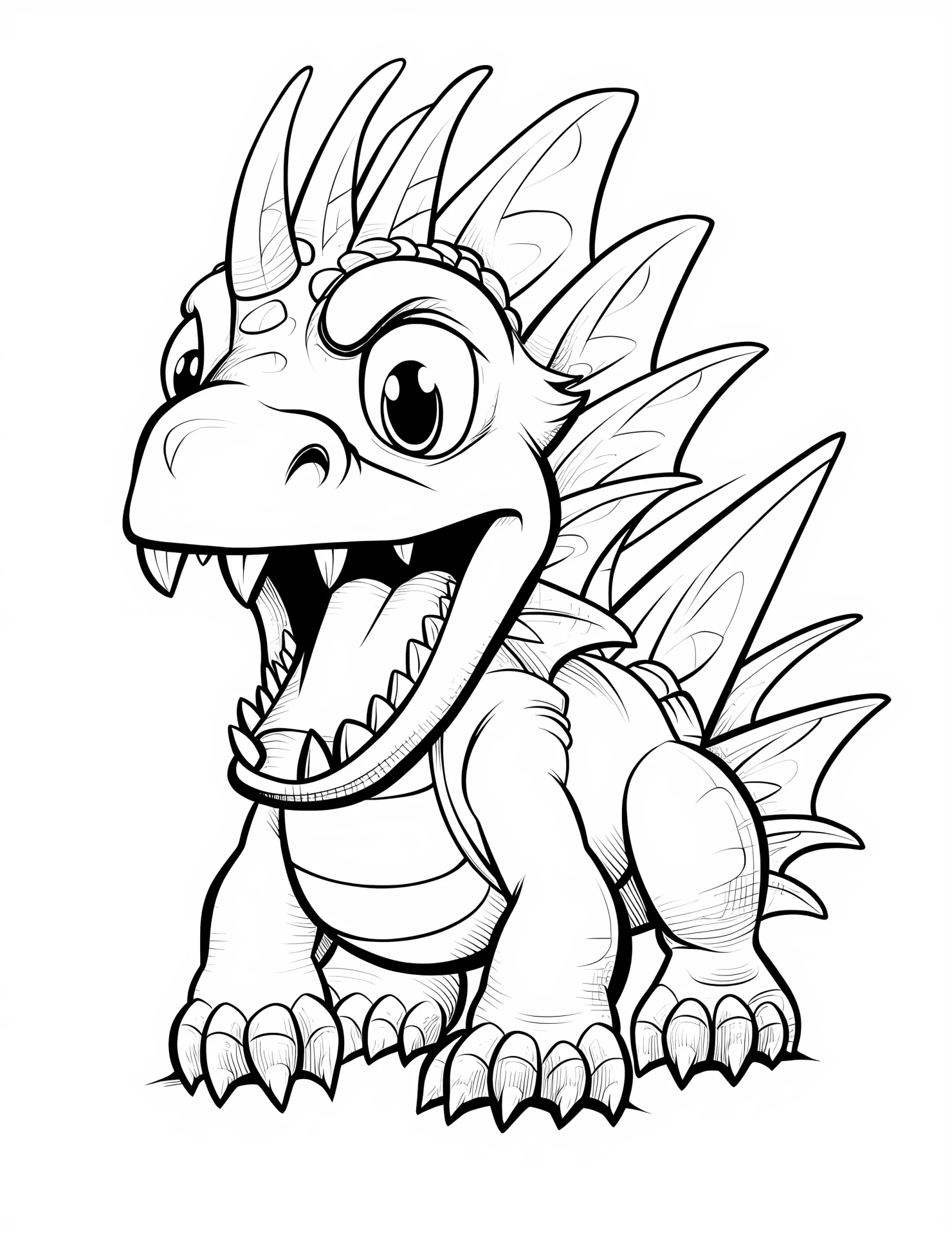 Spinosaurus for kids coloring page on white color background #32820
