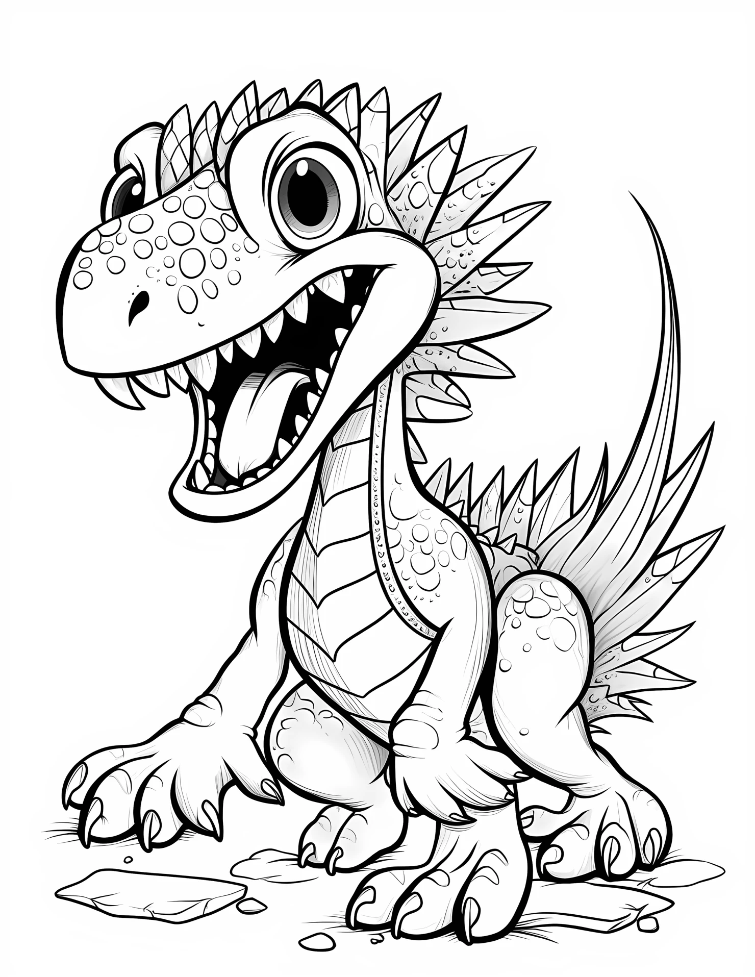Spinosaurus for kids coloring page on white color background #32822