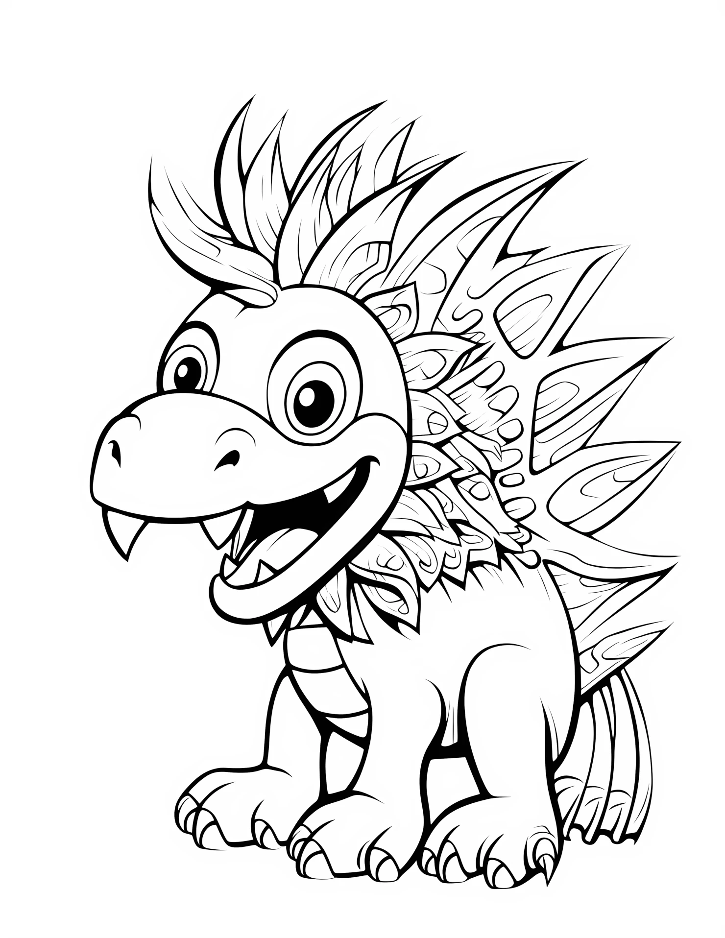 Spinosaurus for kids coloring page on white color background #32823