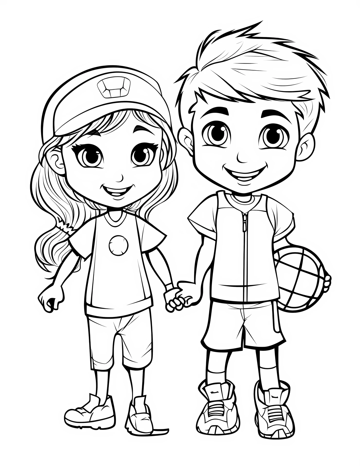 Sport for kids coloring page on white color background #32835