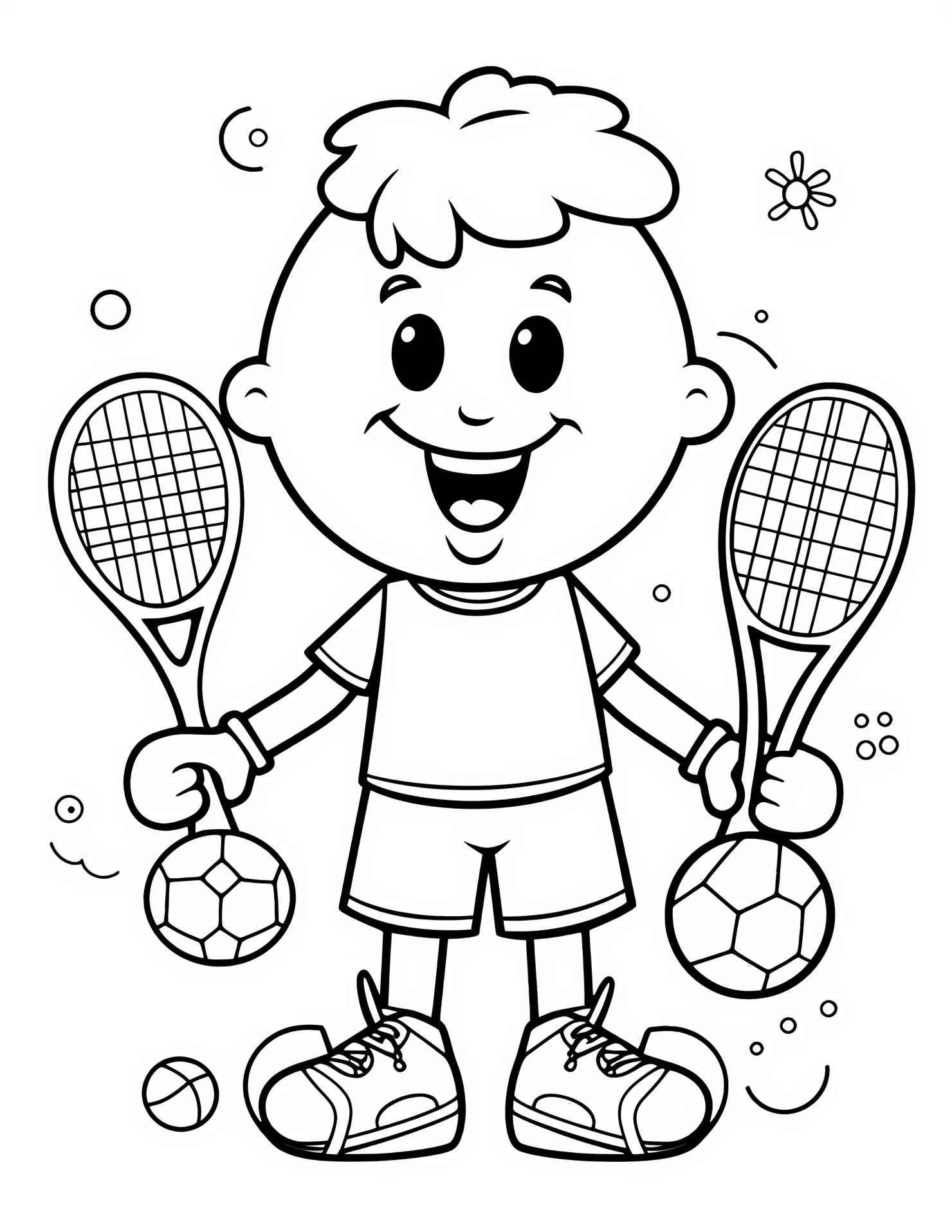 Sport for kids coloring page on white color background #32845