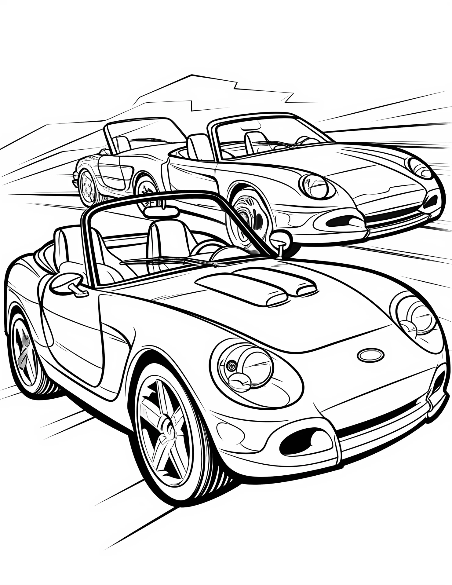 Sport car for kids coloring page on white color background #32857
