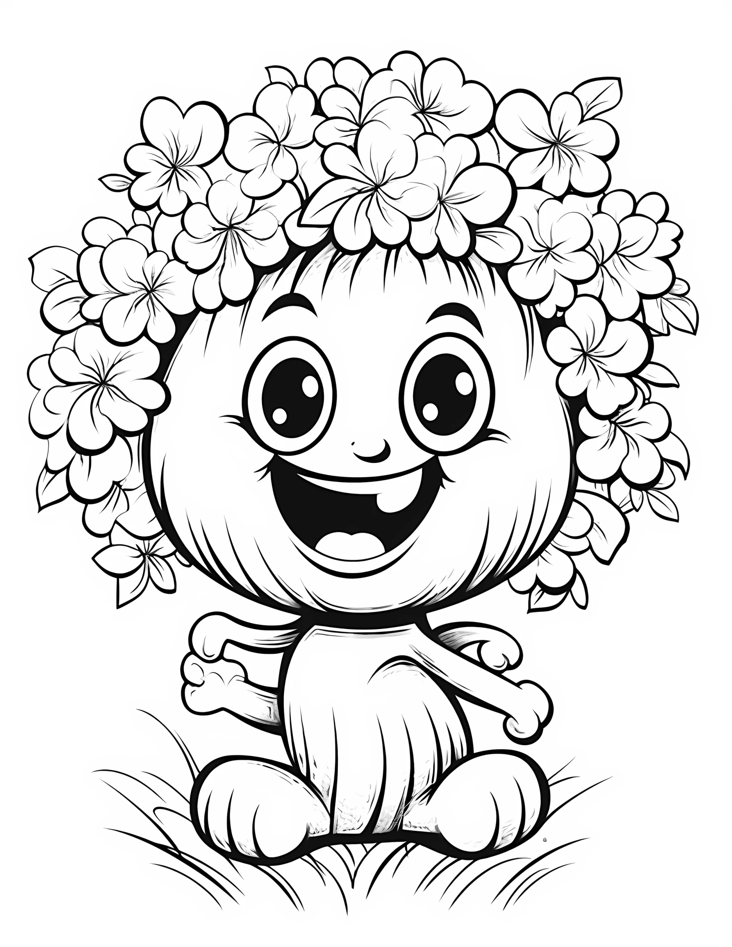 Spring for kids coloring page on white color background #32860