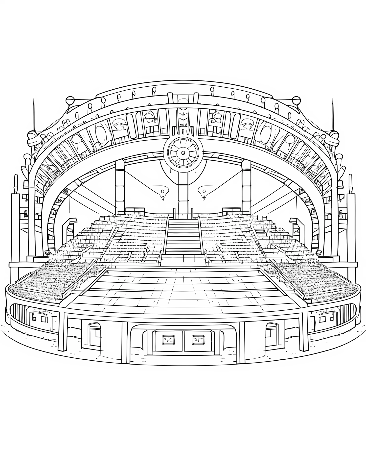 Stadium for kids coloring page on white color background #32870